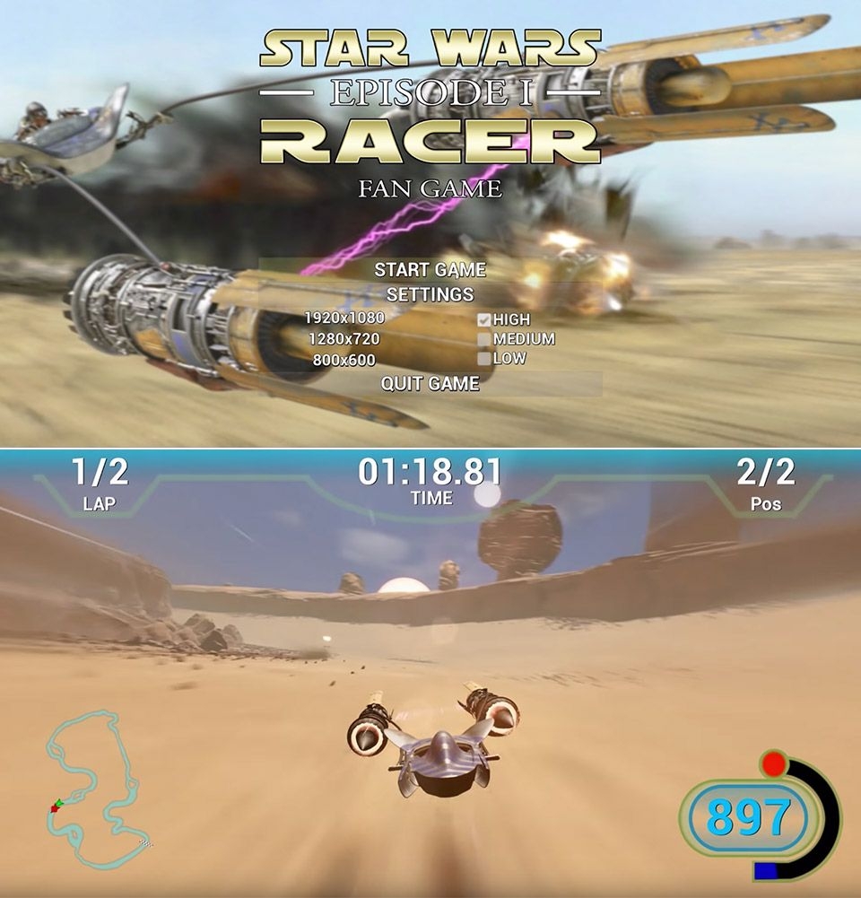 960x1010 Gamer Recreates Star Wars Episode 1 Racer in Unreal Engine 4, Phone