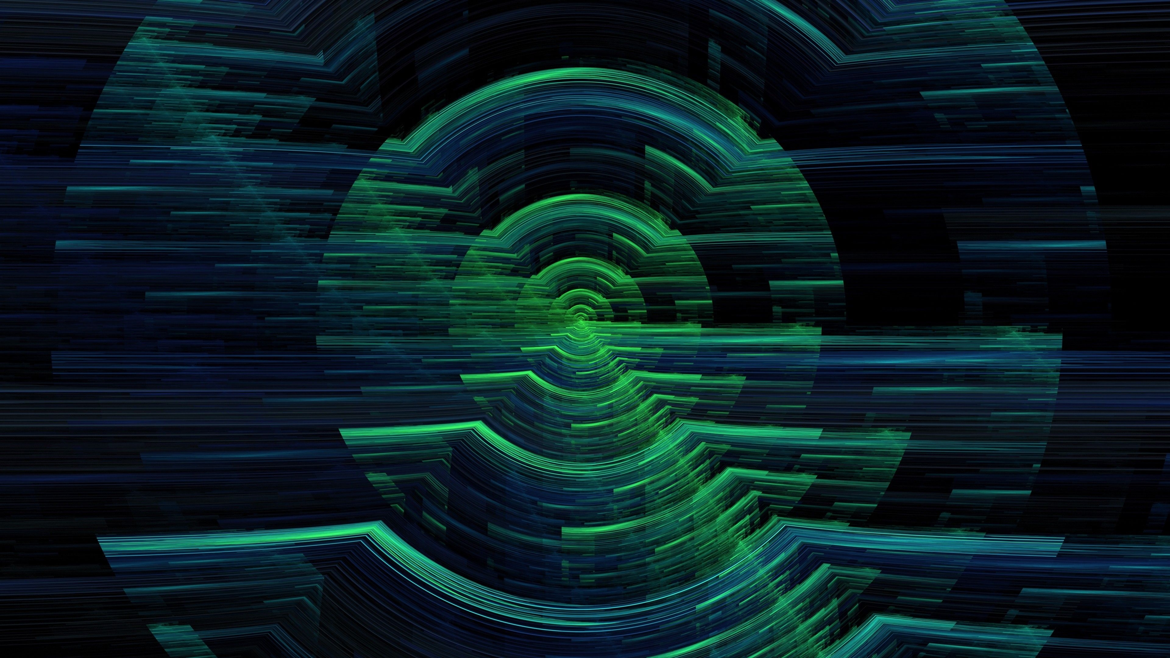 3840x2160 4K Hologram Circles Glitch Wallpaper - [], Desktop