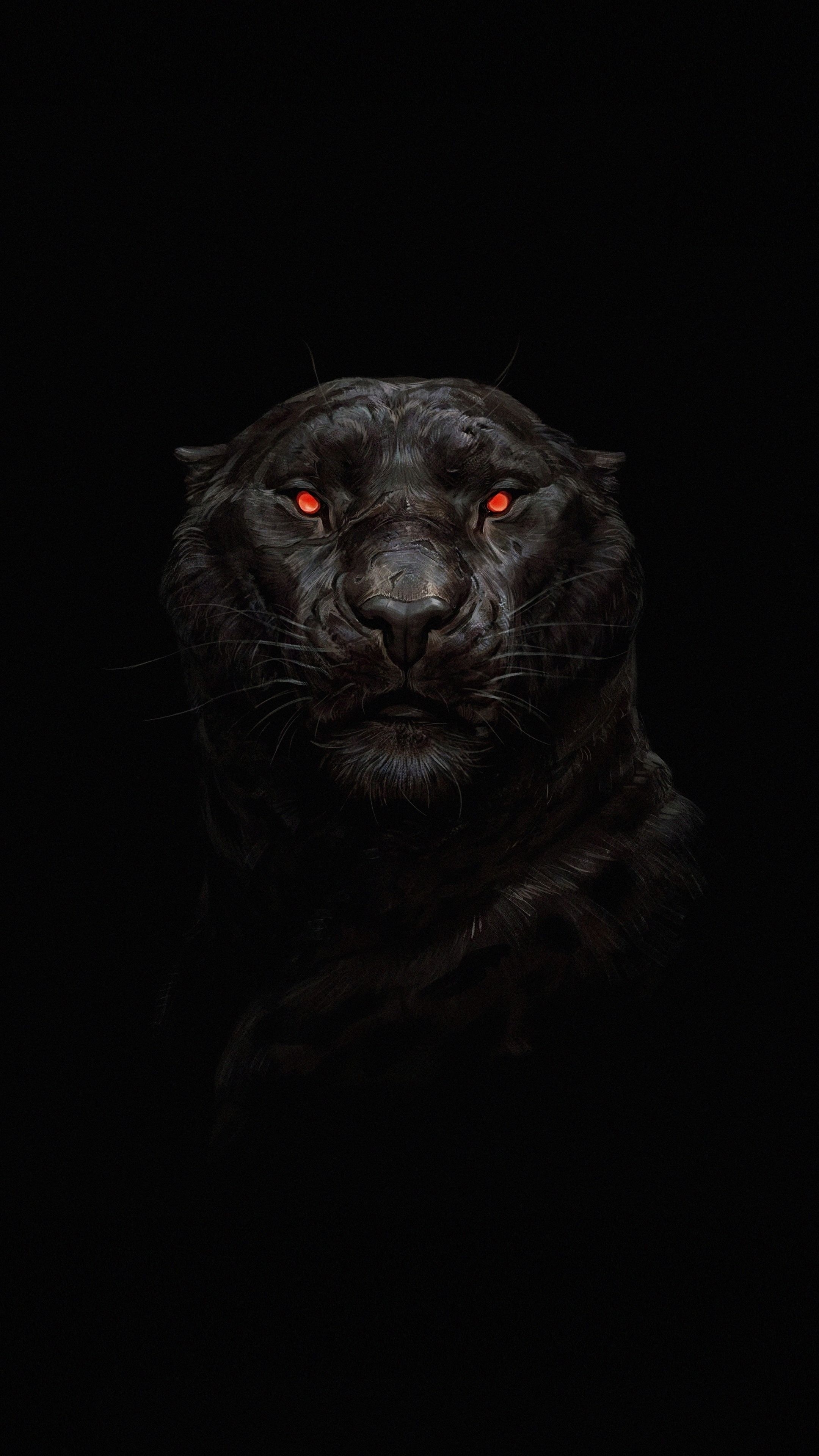 2160x3840 Tiger, glowing red eye, minimal, dark wallpaper. Jaguar animal, Black panther HD wallpaper, Animal wallpaper, Phone