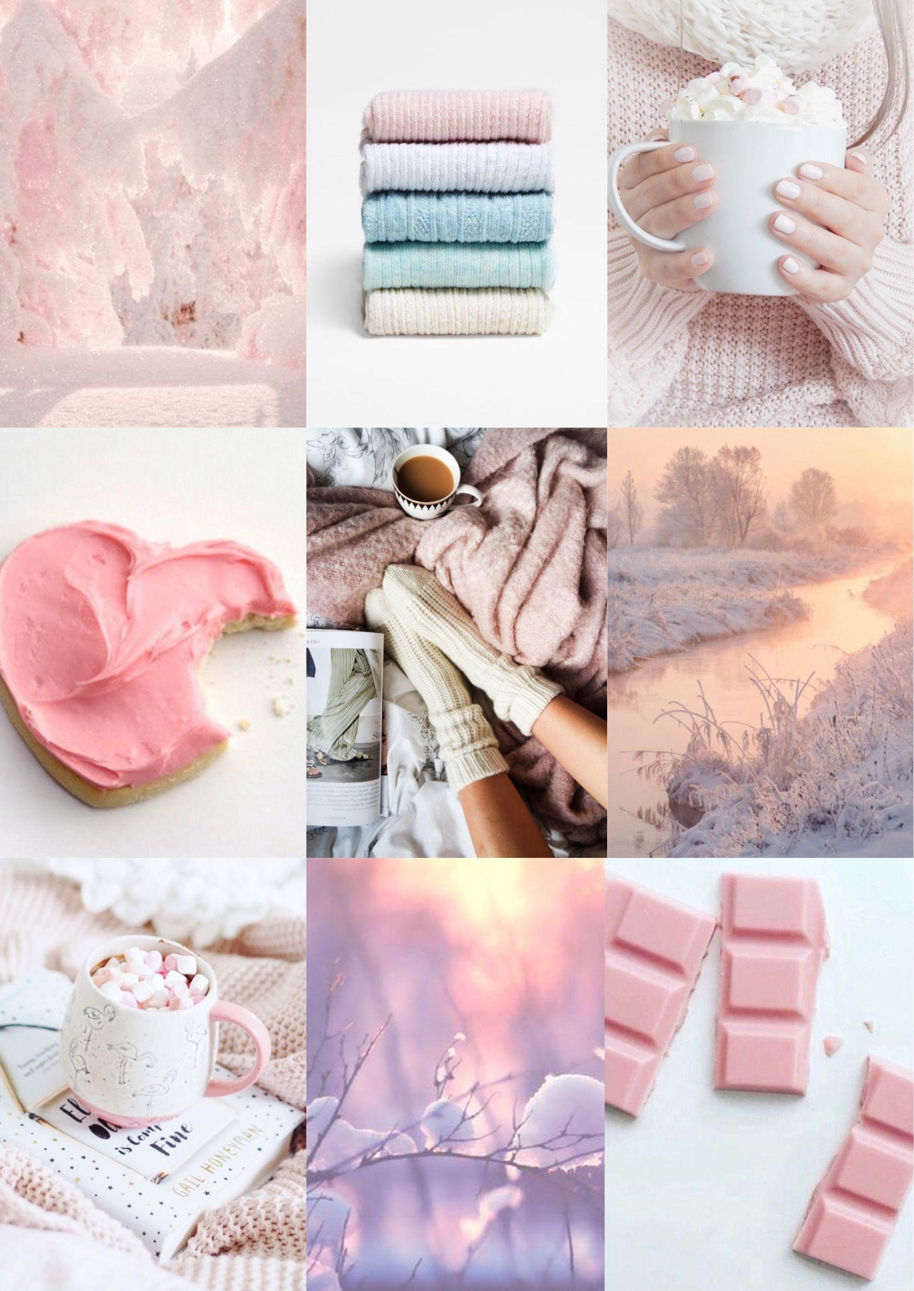 1870x2640 Winter pastel aesthetic inspiration mood board valentine's, Phone