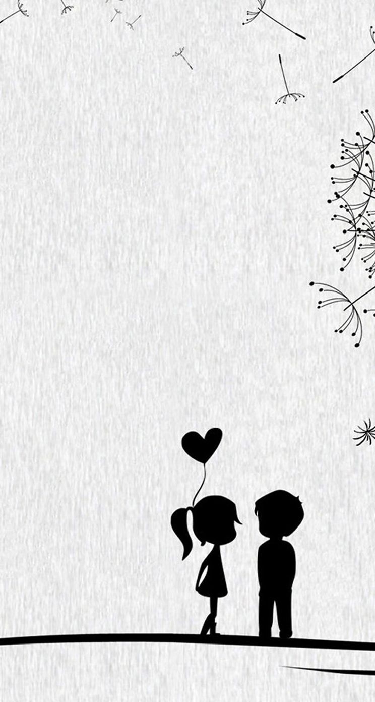 750x1400 Cute Couple Cartoon Wallpaper on.wallpaper.dog, Phone