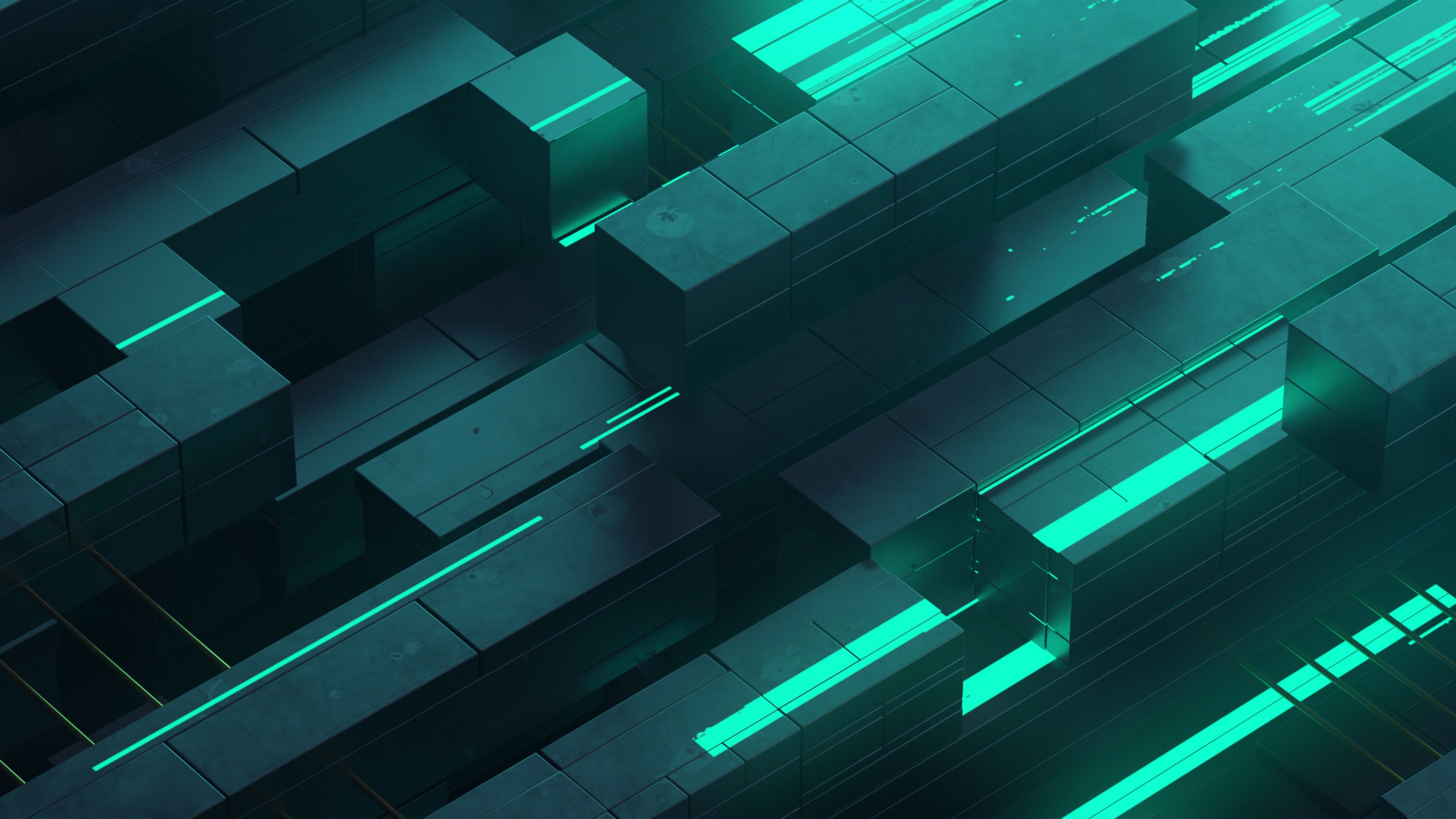 5120x2880 Teal Neon Wallpaper, Desktop