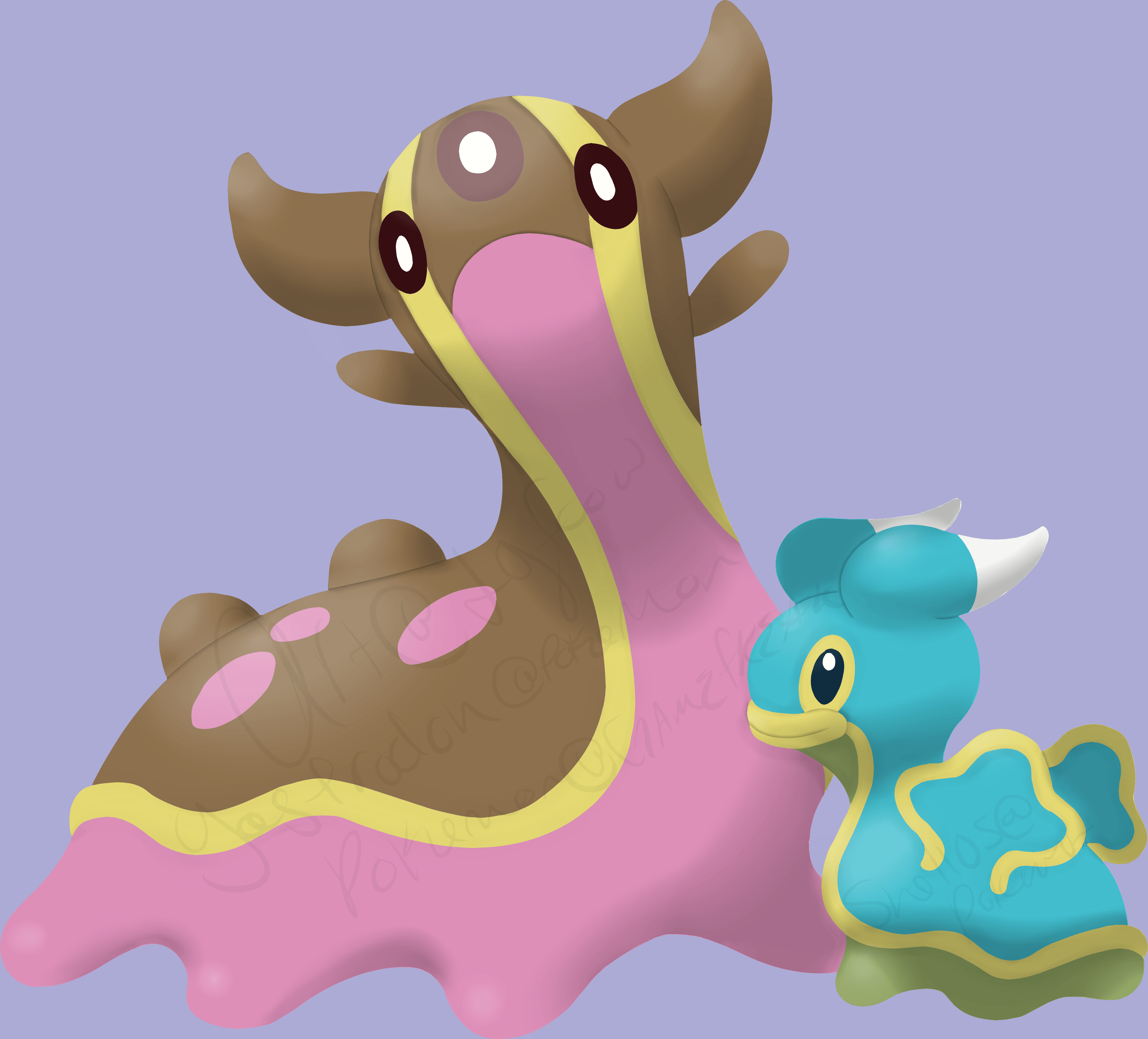 3840x3480 OC) Gastrodon Shellos In Ken Sugimori's Style Mixed With My Own, Desktop