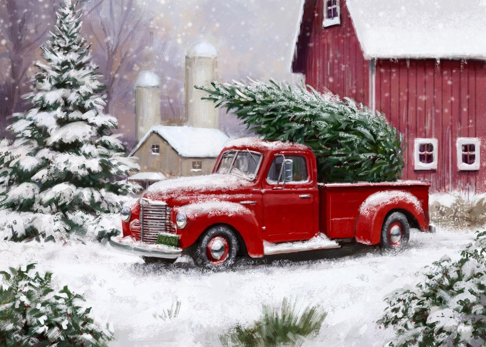 1680x1200 Christmas Truck, Desktop