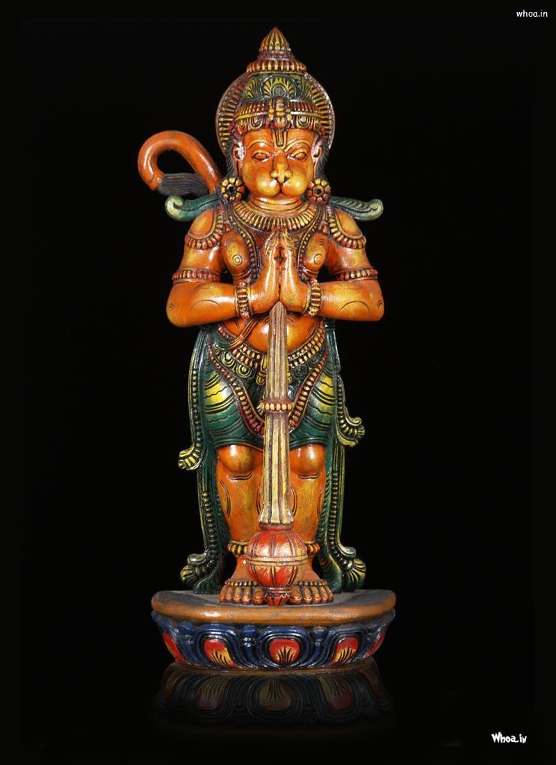 800x1100 Lord Hanuman Statue With Dark Background HD Image, Phone