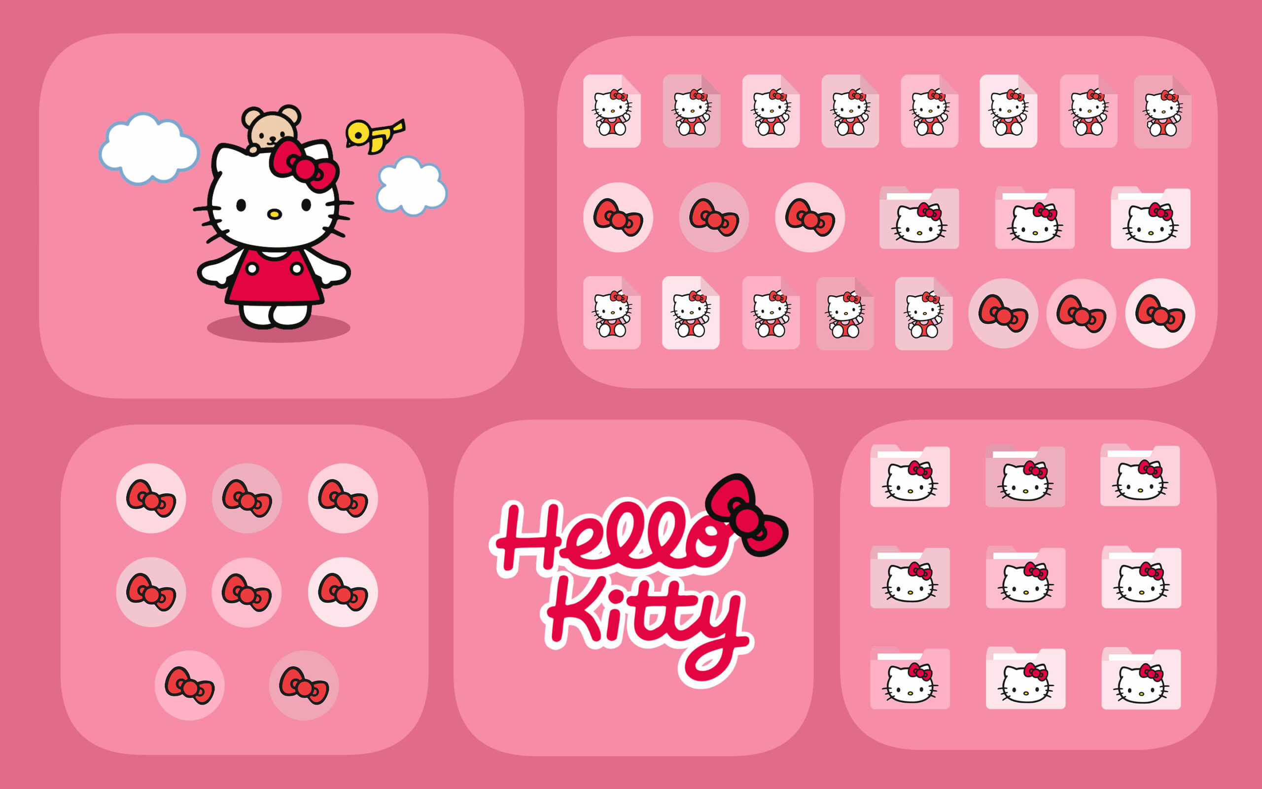 2560x1600 Hello Kitty Folder Icon Mac Folder Icon Aesthetic Free ✿, Desktop