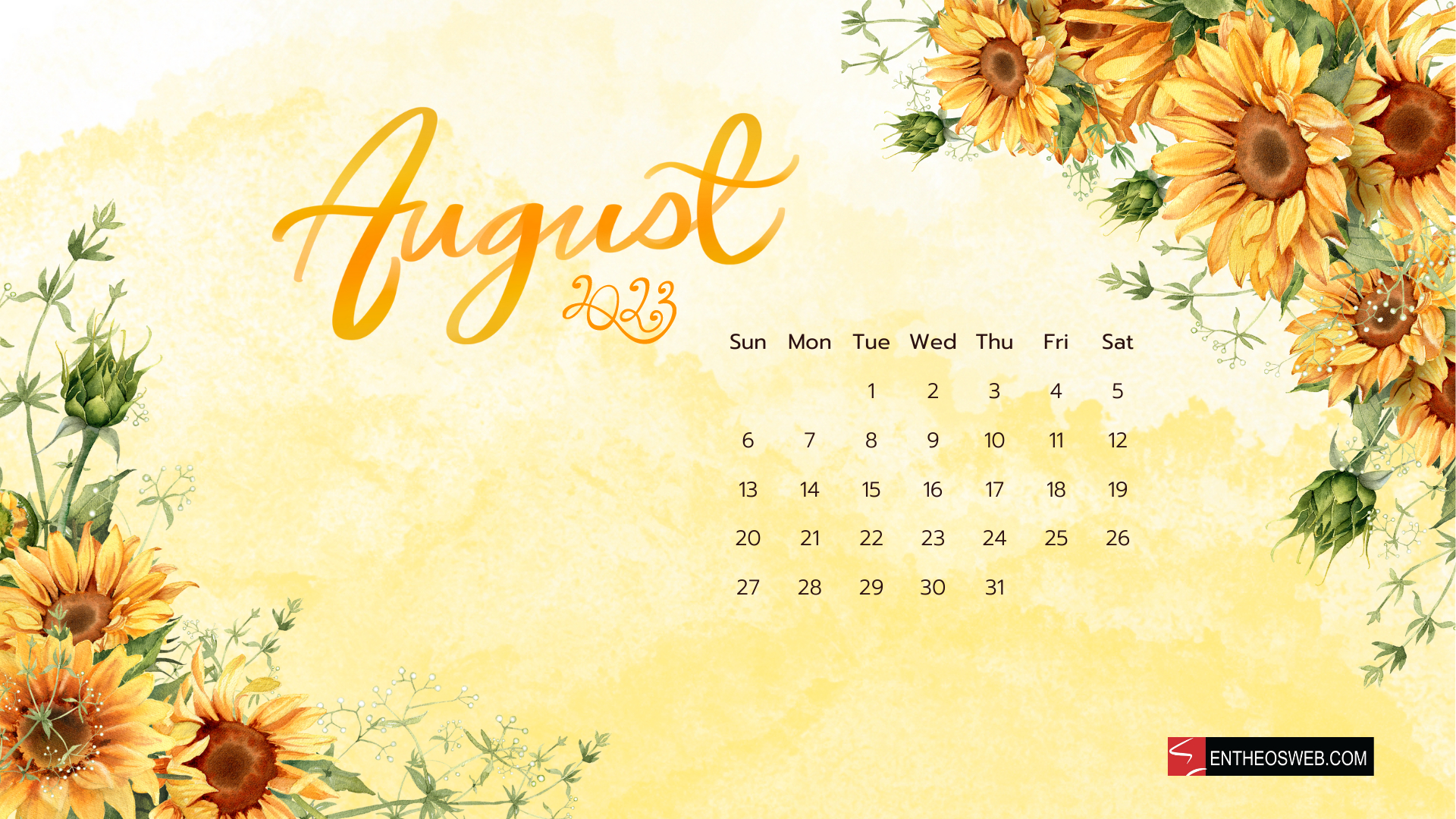 1920x1080 August 2023 Calendar Desktop Wallpaper, Desktop