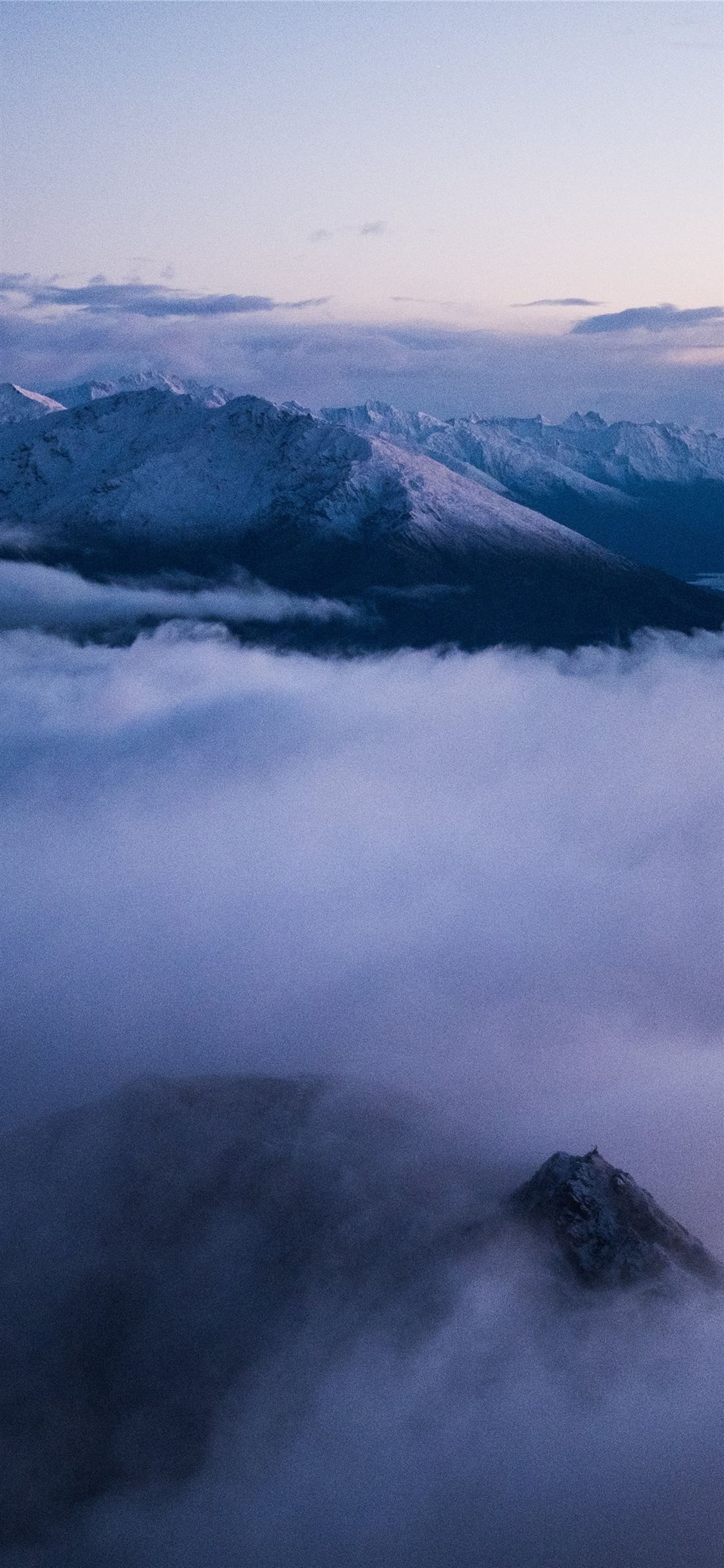 1130x2440 aerial photo of sea of clouds, Phone