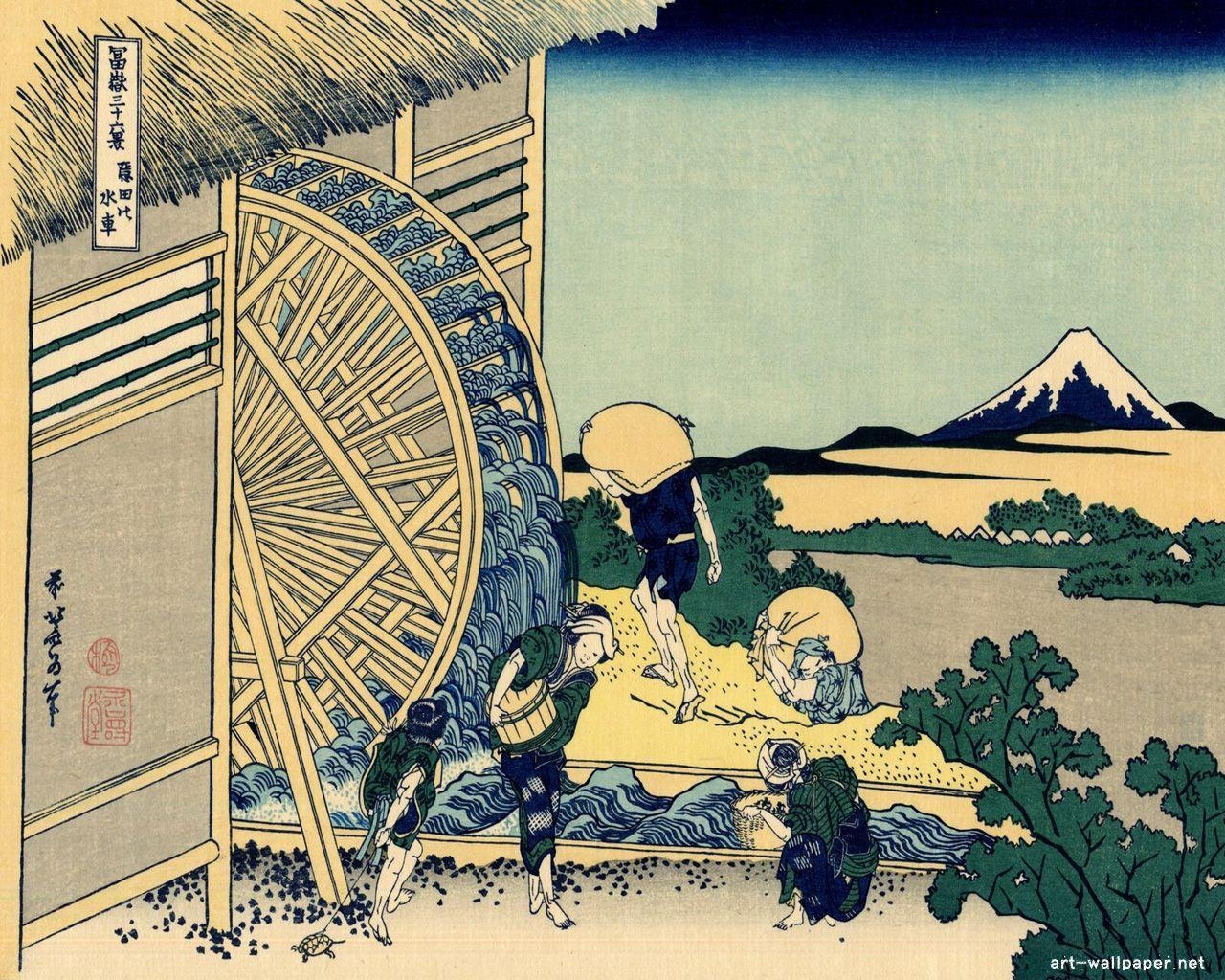 1280x1030 Hokusai Katsushika Painting and Wallpaper. Hokusai & element, Desktop