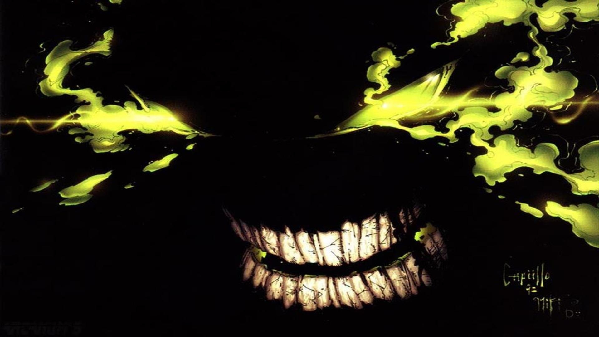 1920x1080 Spawn face scary yellowish smoke like face in dark free desktop, Desktop