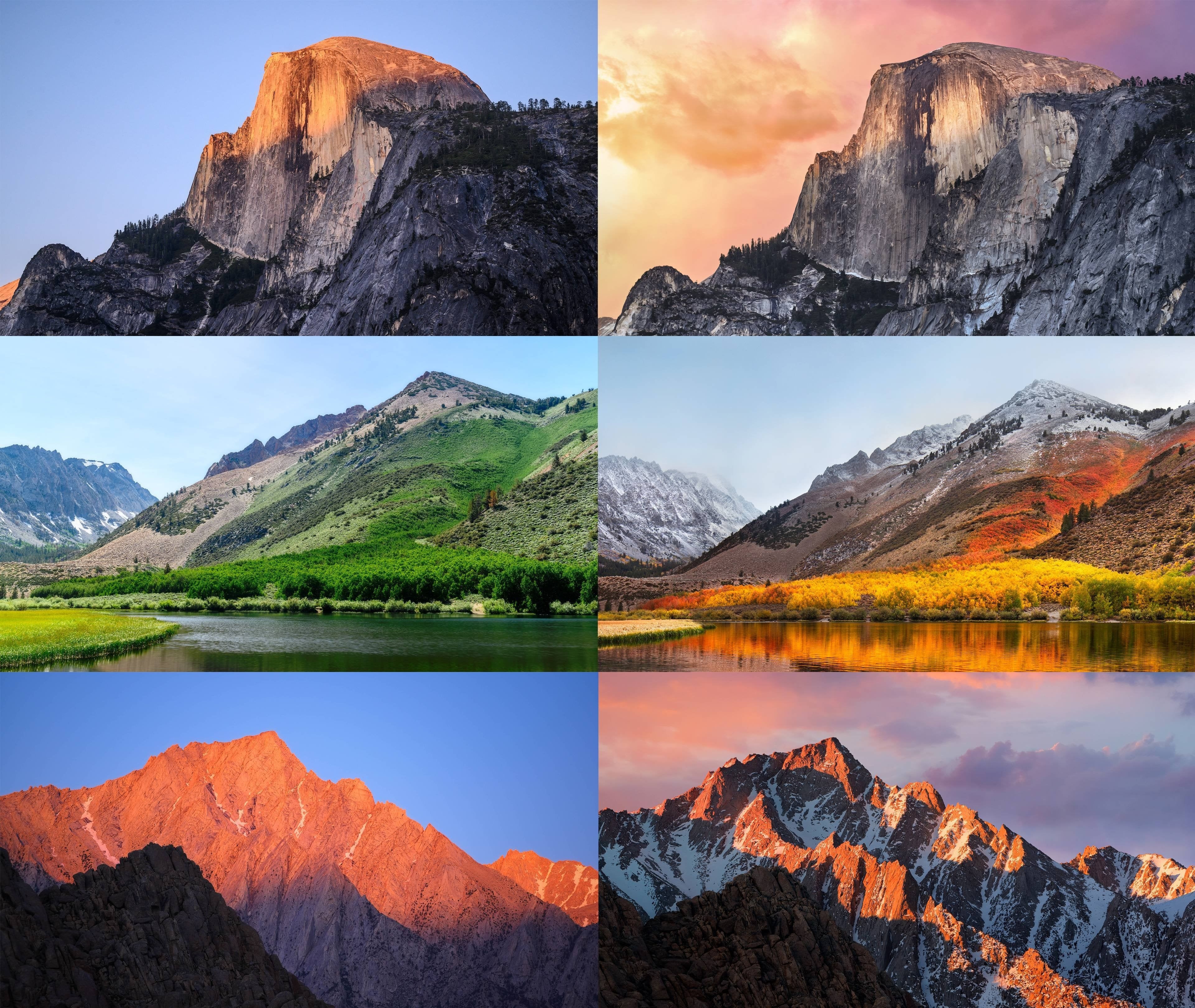 3840x3240 My friends and I recreated every default Apple wallpaper (MacOS Mojave, High Sierra, Yosemite, etc.) during a one week road trip through California, Desktop