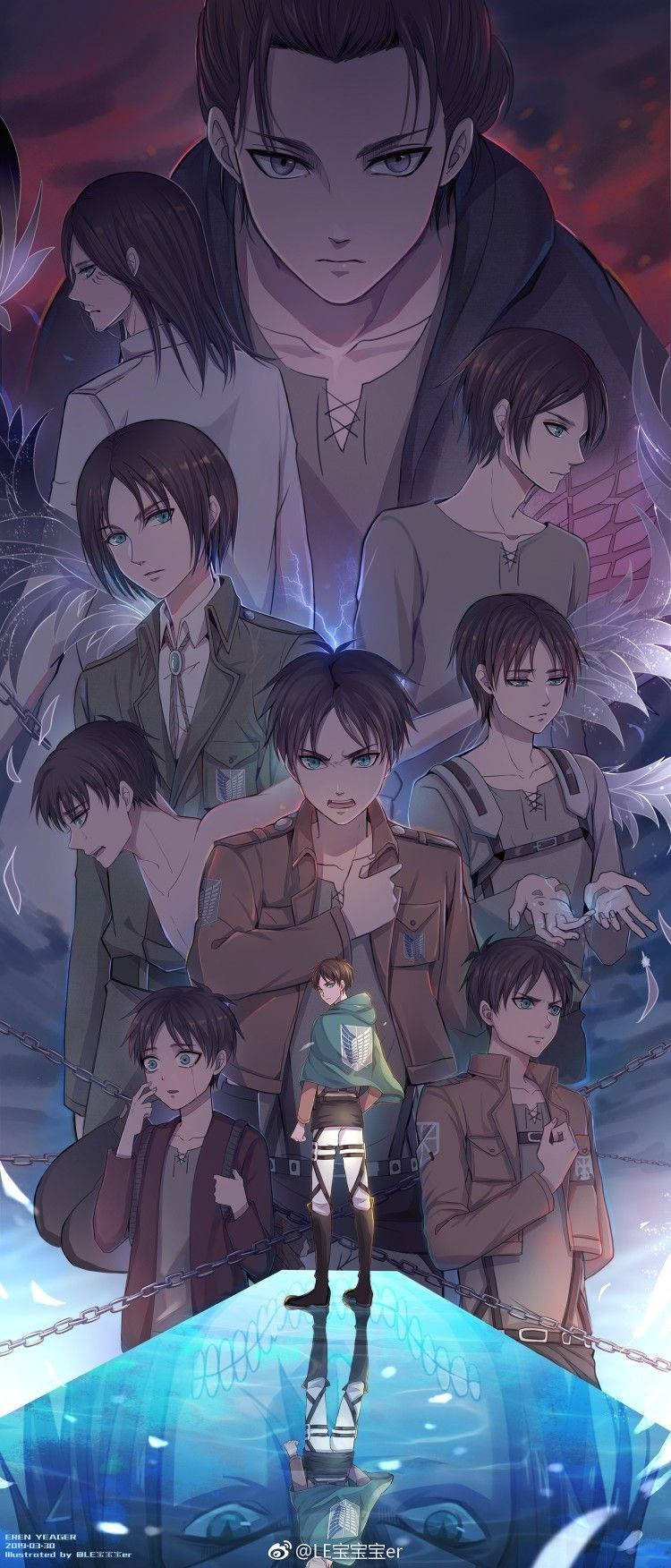 750x1760 Download Eren Season 4 Progression Wallpaper, Phone