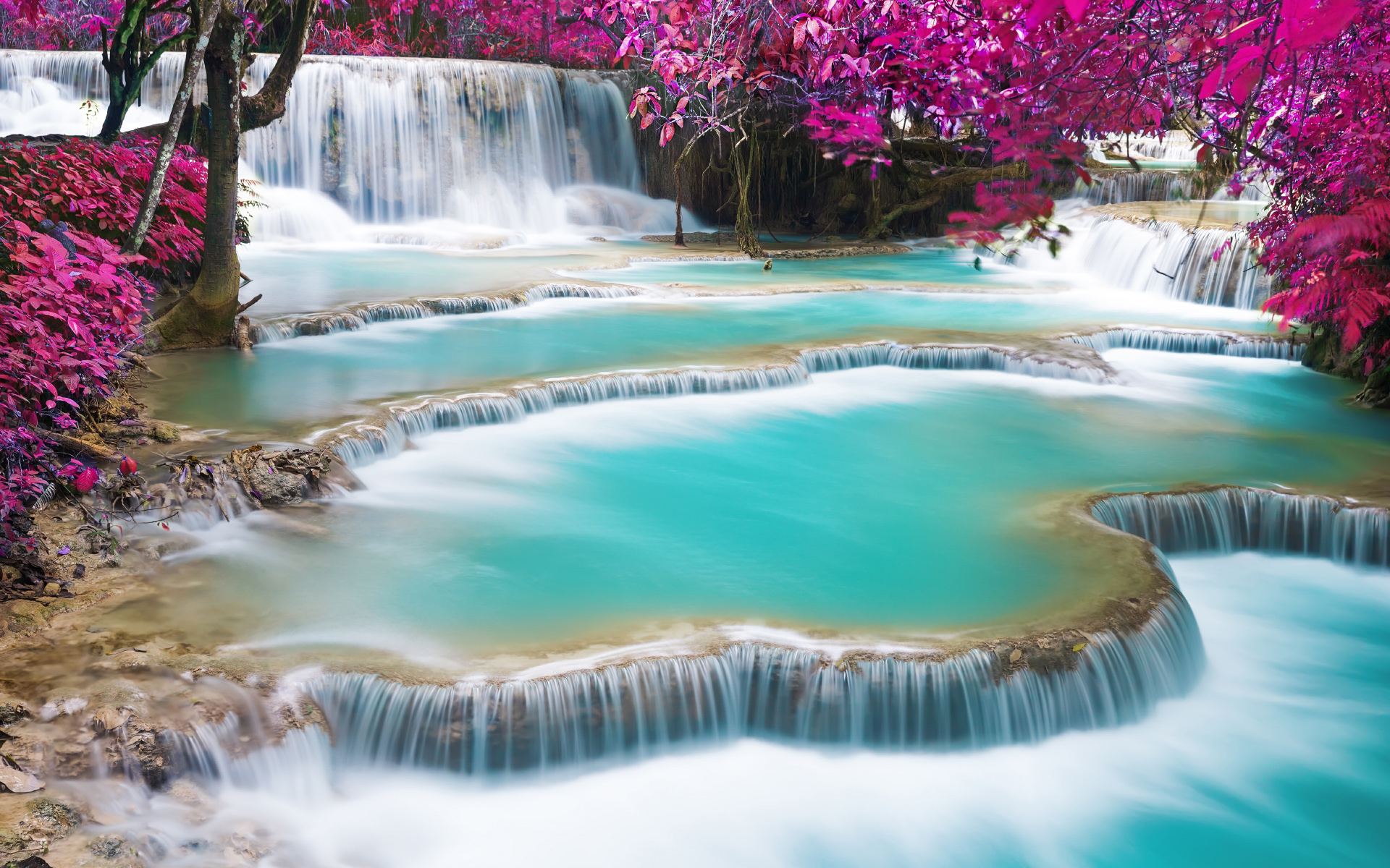 1920x1200 Kuang Si Falls near Luang Prabang in Laos, Desktop