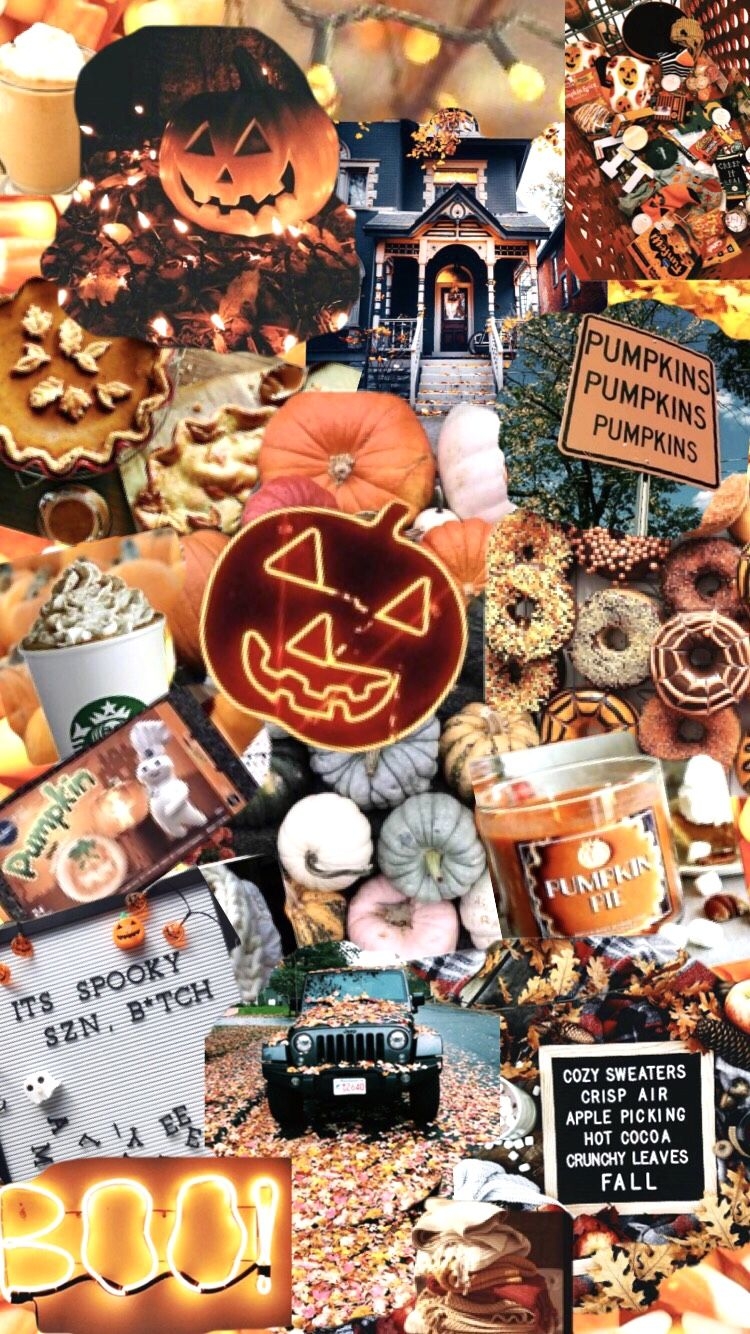 750x1340 Halloween wallpaper collage. Fall wallpaper, Halloween wallpaper, Fall background iphone, Phone