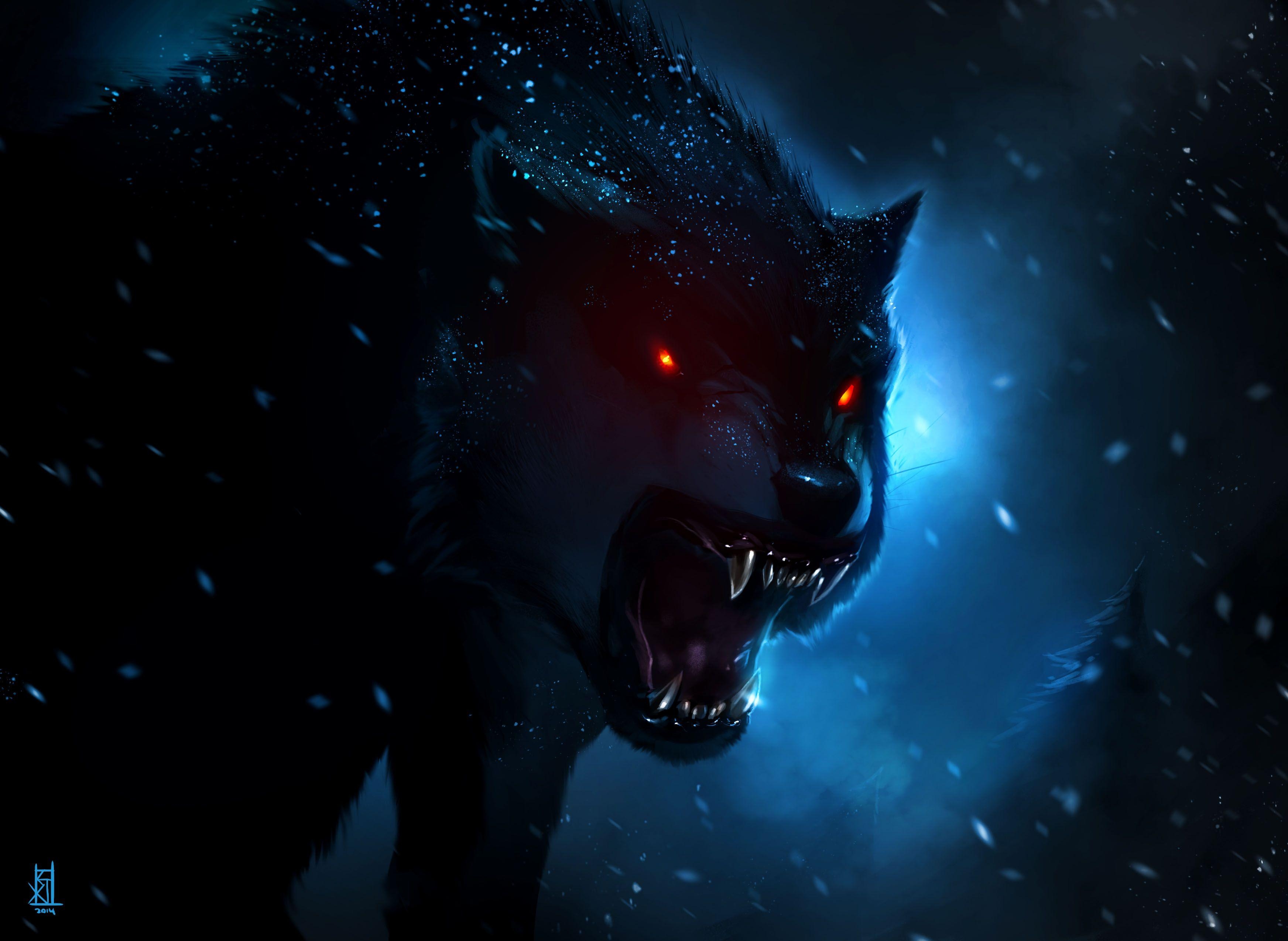 3490x2550 Fantasy Wolf Wallpaper, Desktop