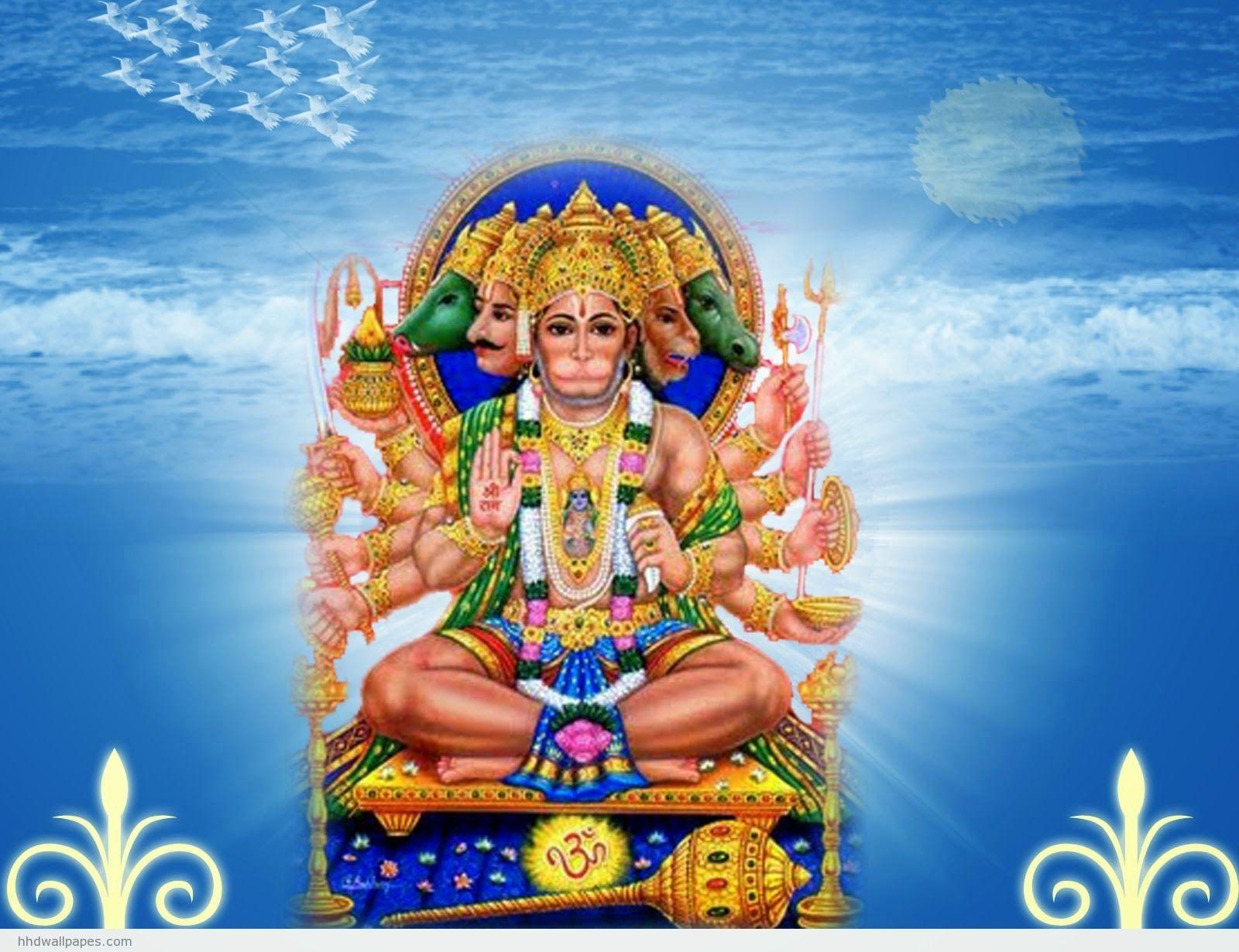 1600x1230 HD All Wallpaper: PanchMukhi God Hanumanji New 3D Wallpaper, Desktop