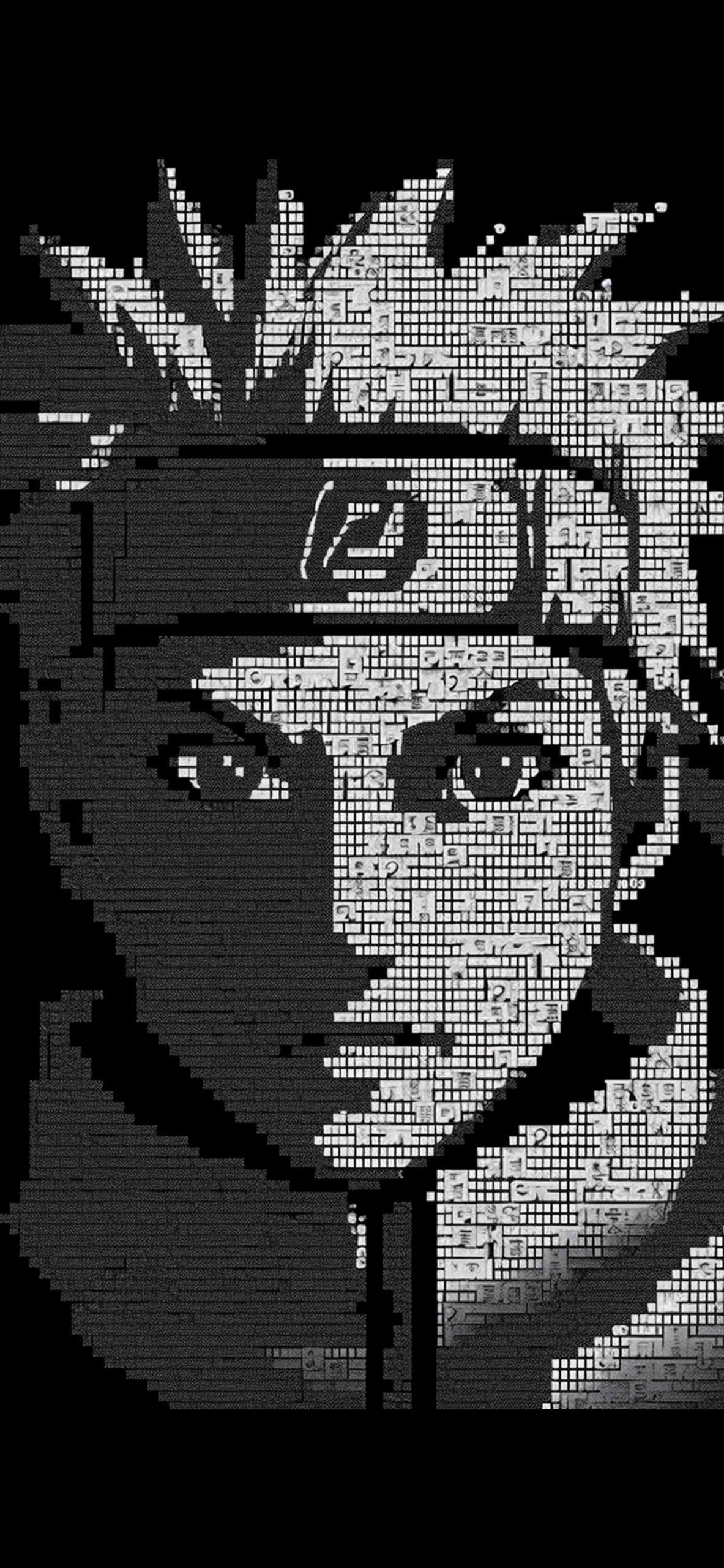 1190x2560 Naruto ASCII Black Wallpaper, Phone