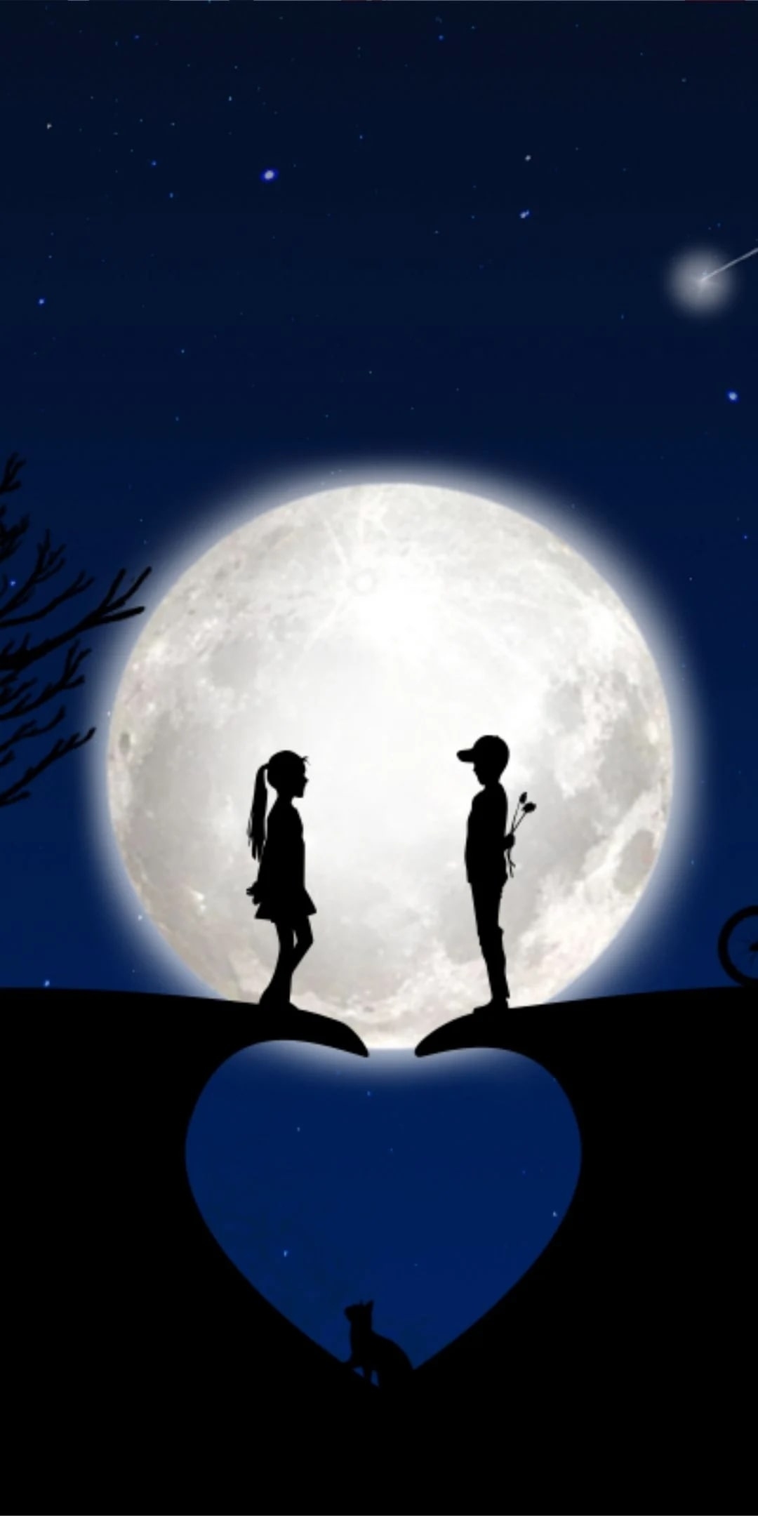 1080x2160 Cute moon Wallpaper Download, Phone