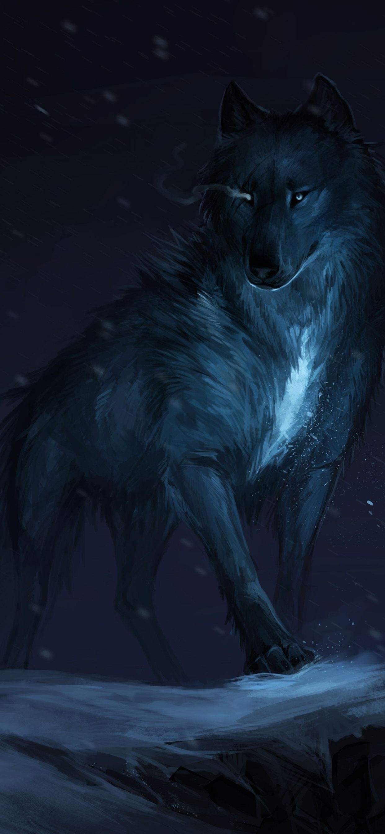 1250x2690 Black Fox Wallpaper, Phone