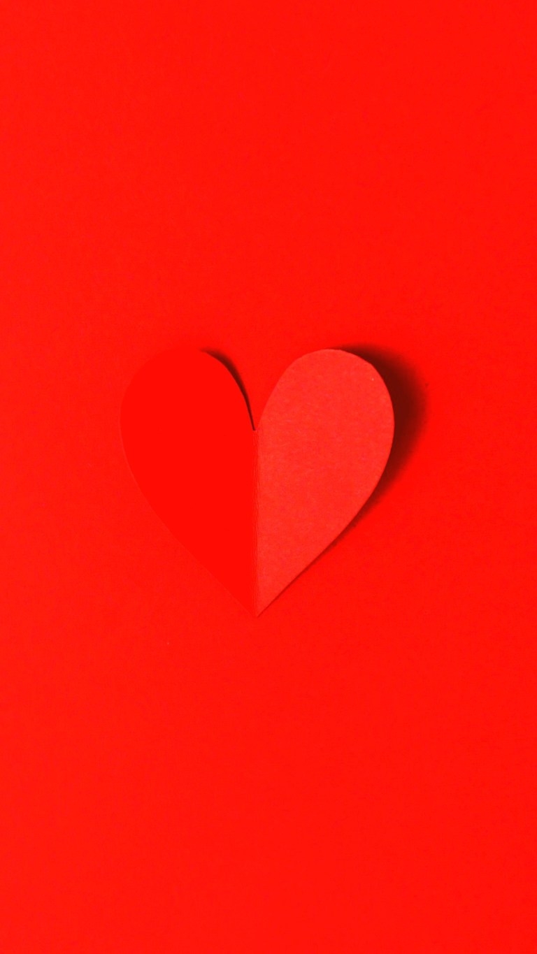 770x1370 Red Paper Heart iPhone 12 Pro Max Full HD Wallpaper, Phone