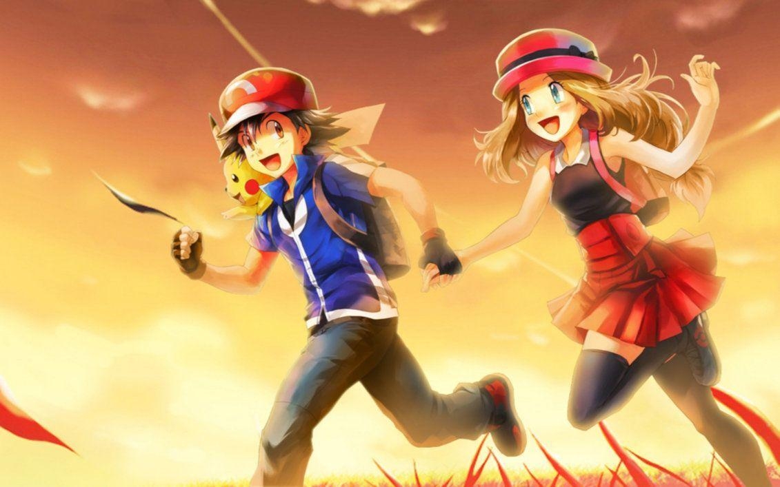 1140x710 Wallpaper Ash and Serena by Rainbowicescream. Pokemon shippings, Desktop