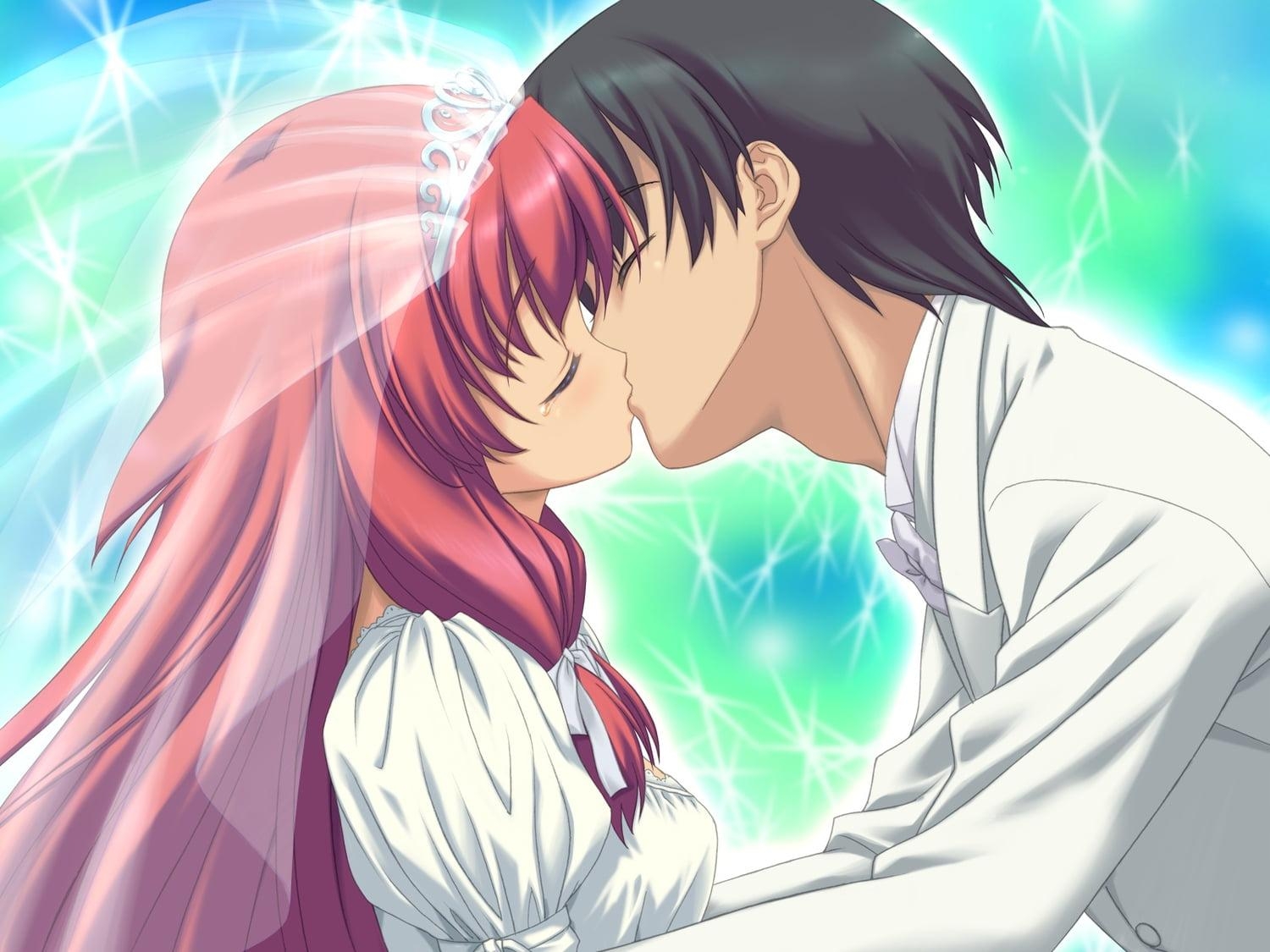 1500x1130 Anime couple kissing HD wallpaper, Desktop