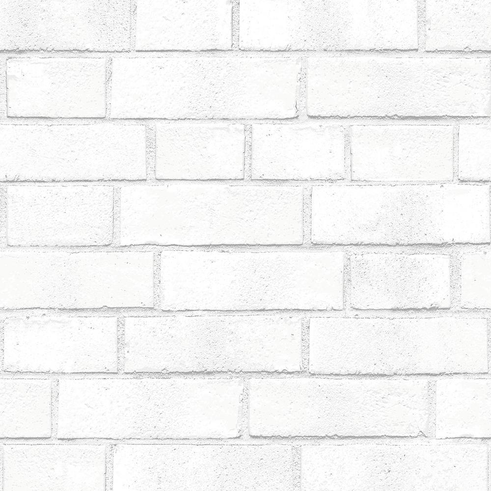 1000x1000 Tempaper White Brick Wallpaper BR096 Home Depot, Phone