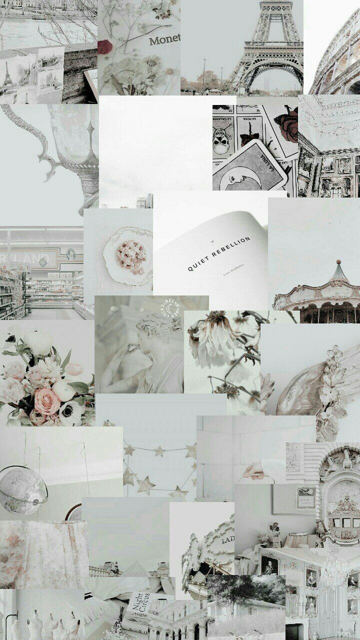 720x1280 White Aesthetic Collage Wallpaper Free White Aesthetic Collage Background, Phone