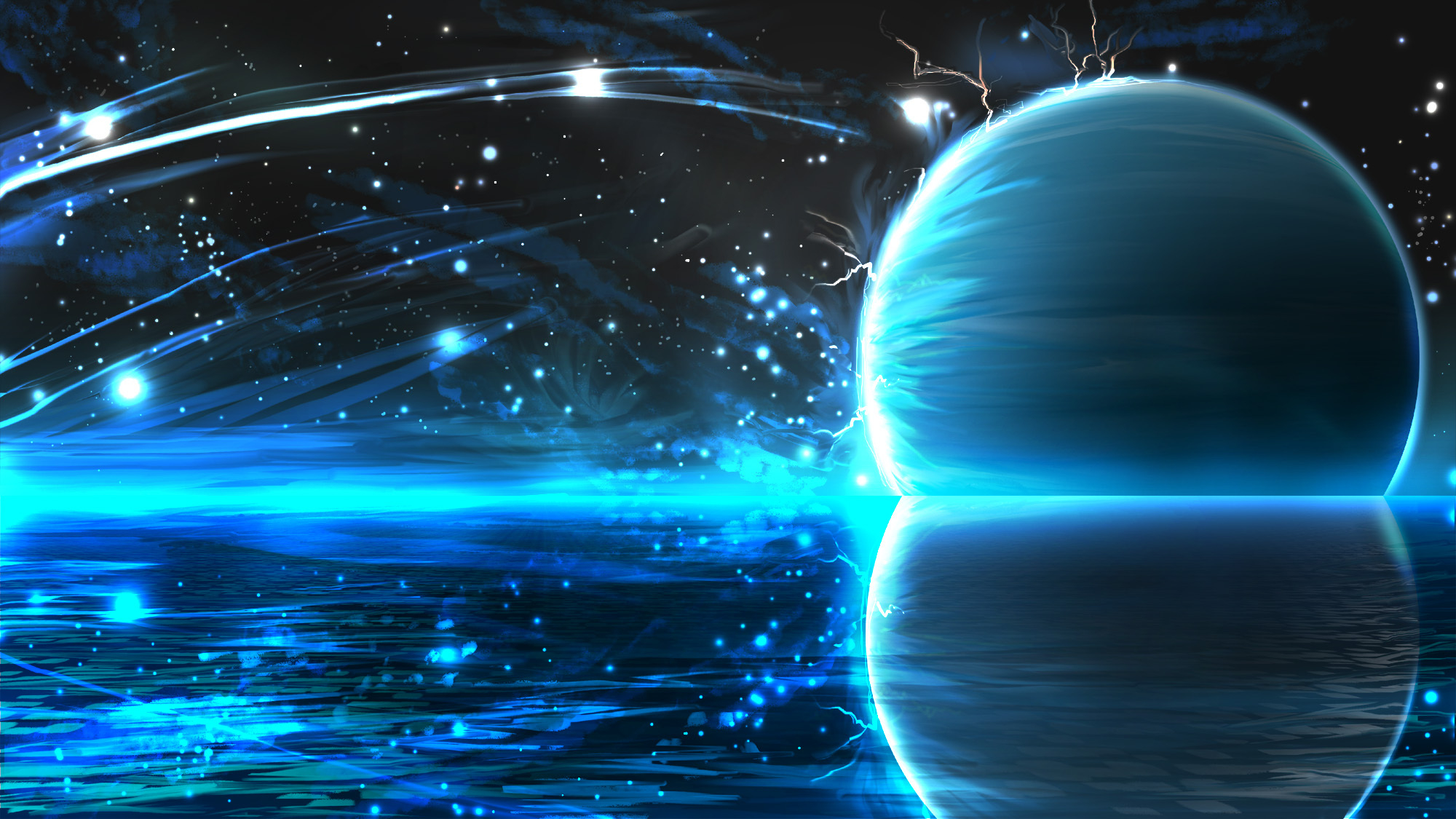 2000x1130 Planet Neptune HD Wallpaper Anime Image Board, Desktop