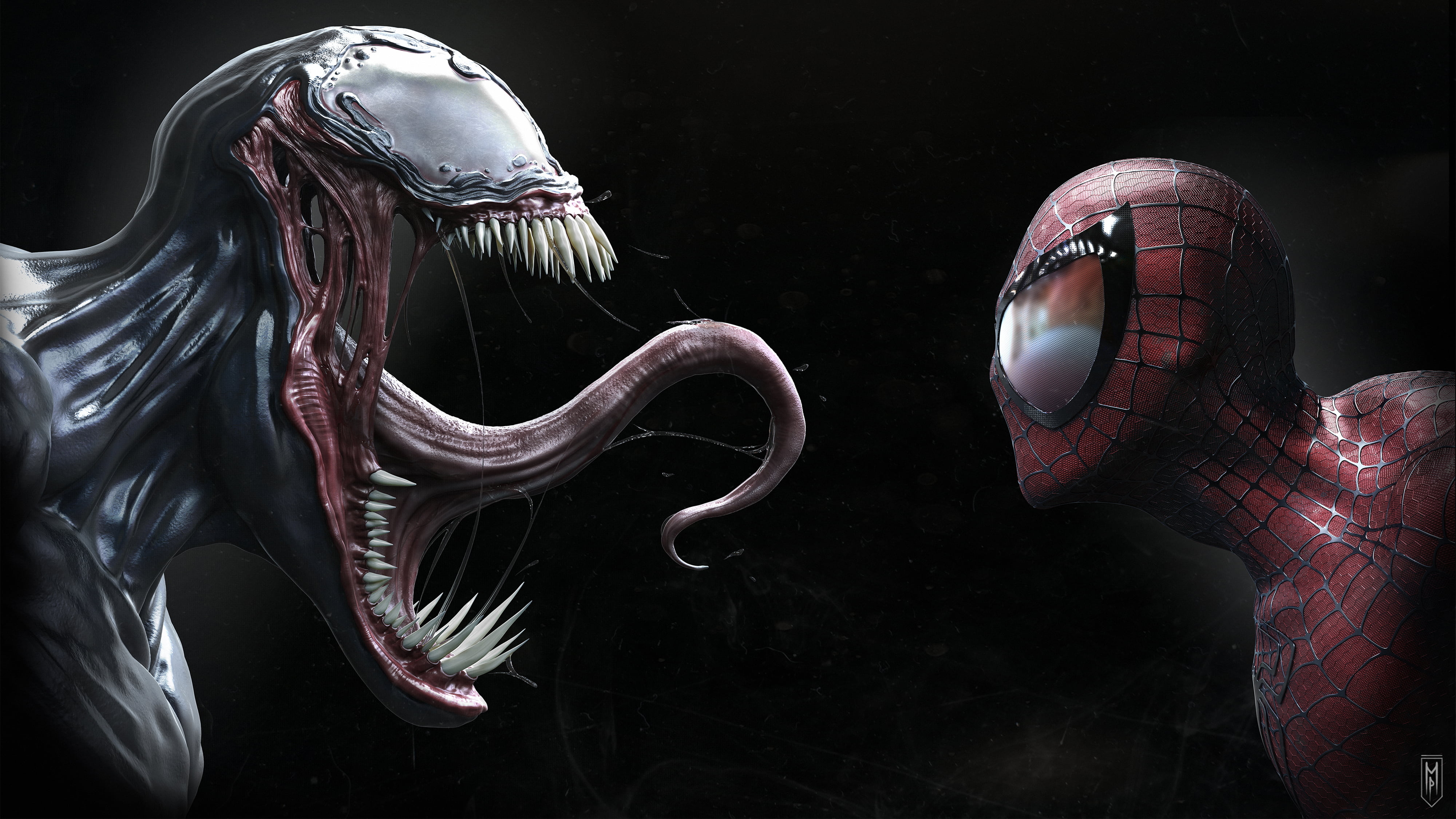 4000x2250 Venom Illustration, Venom, Patrick Brown, Spider Man, Eddie Brock HD Wallpaper, Desktop