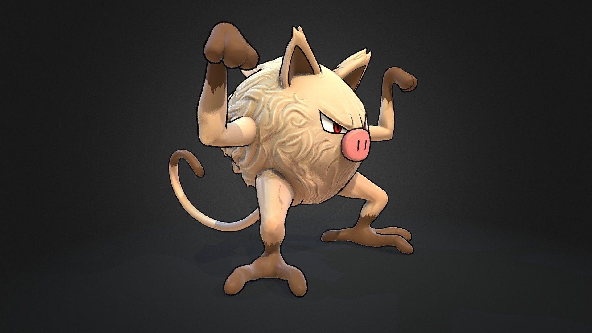 1920x1080 Mankey Pokemon model, Desktop