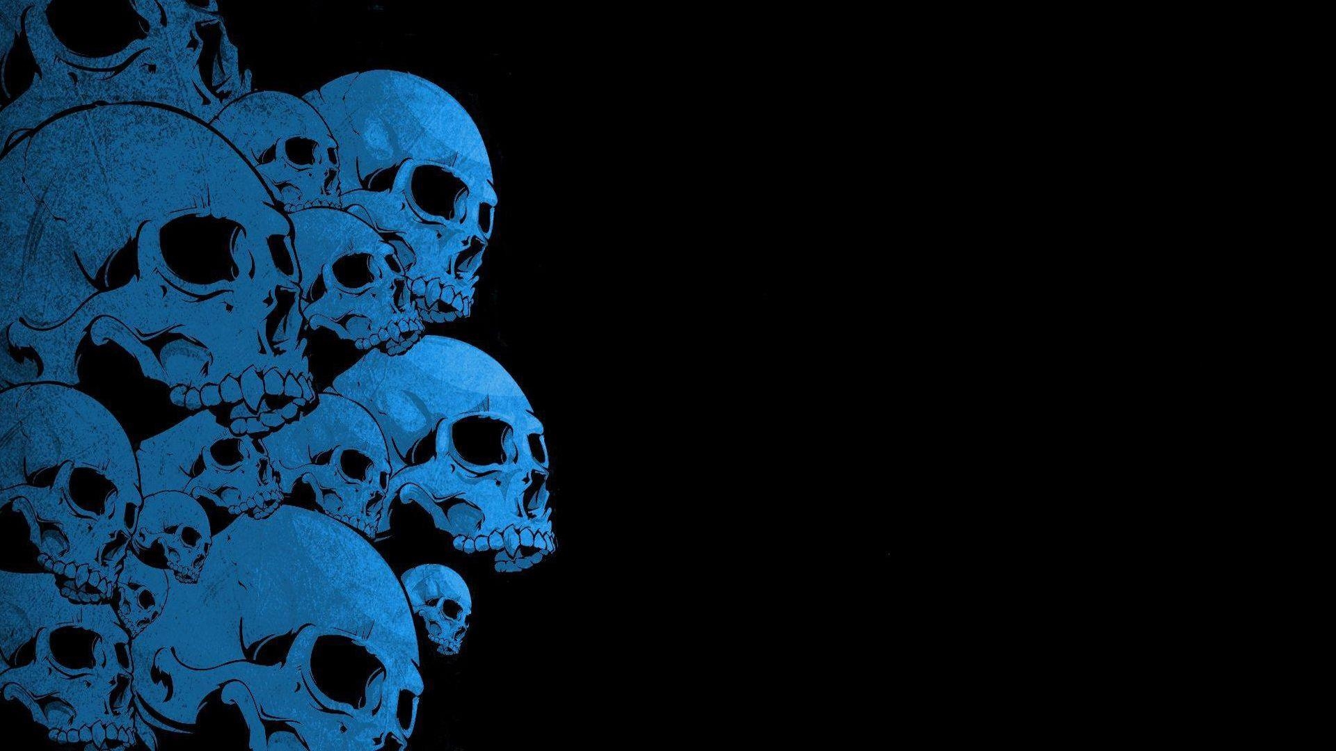 1920x1080 Blue Skull Wallpaper, Desktop