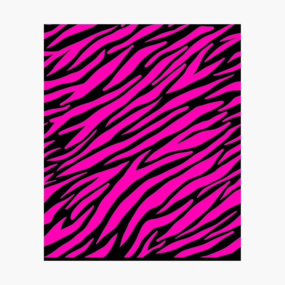 1000x1000 Mcbling Aesthetic Pink Zebra Print Poster, Phone