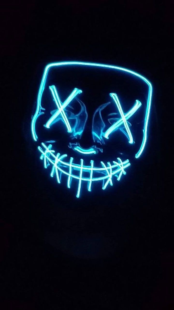 720x1280 Neon Halloween Mask. Wallpaper neon, Wallpaper gelap, Wallpaper hypebeast, Phone