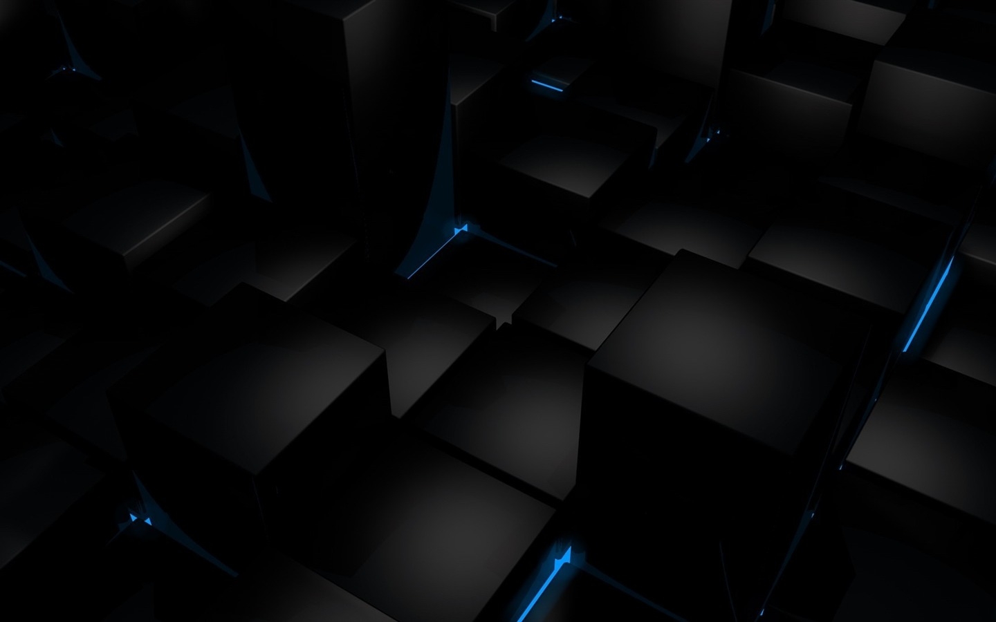 1440x900 Cool Black 3D Abstract Widescreen Wallpaper, Desktop