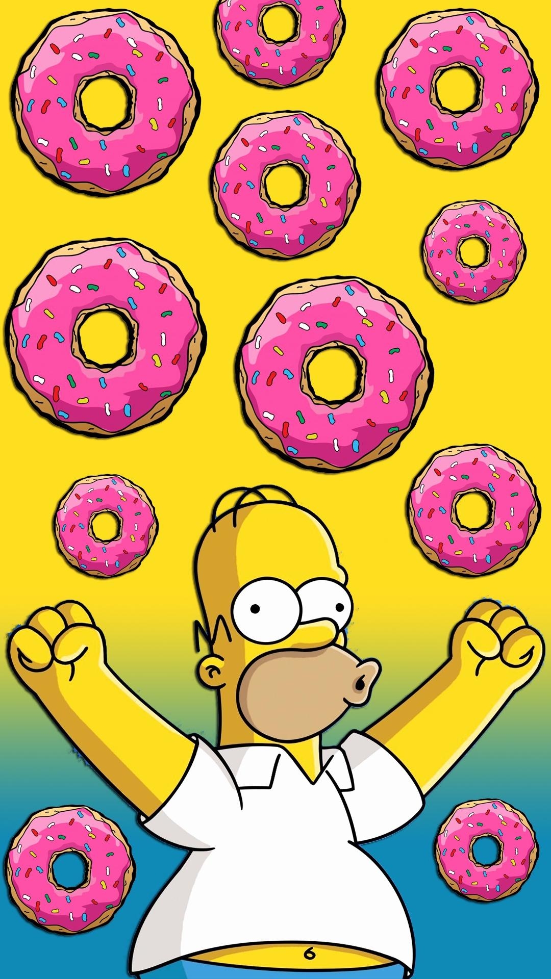 1080x1920 Simpsons iPhone Wallpaper Elegant Ultra HD Homer Simpson Donuts, Phone