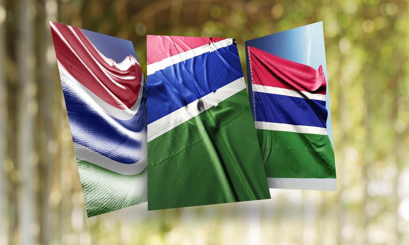 1340x800 Gambia Flag Wallpaper for Android, Desktop