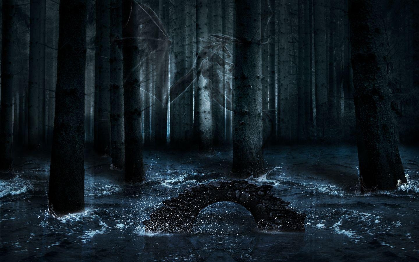 1440x900 Wallpaper For > Desktop Background Dark Forest, Desktop