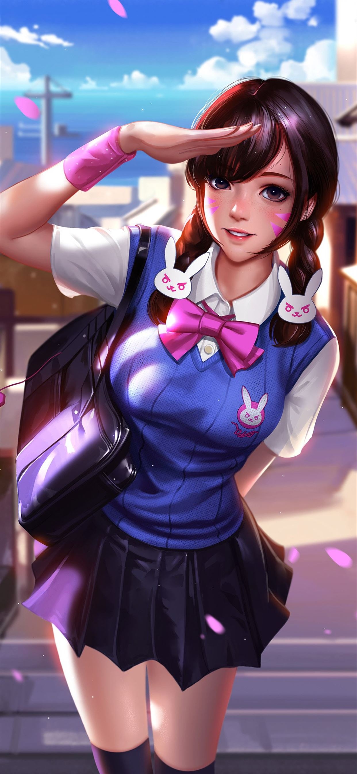 1250x2690 Hero overwatch diva anime girl iPhone 11 Wallpaper Free Download, Phone