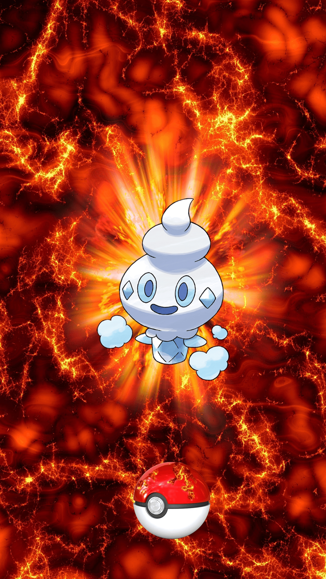 1250x2210 Fire Pokeball Vanillite Vanipeti 17 Egg, Phone