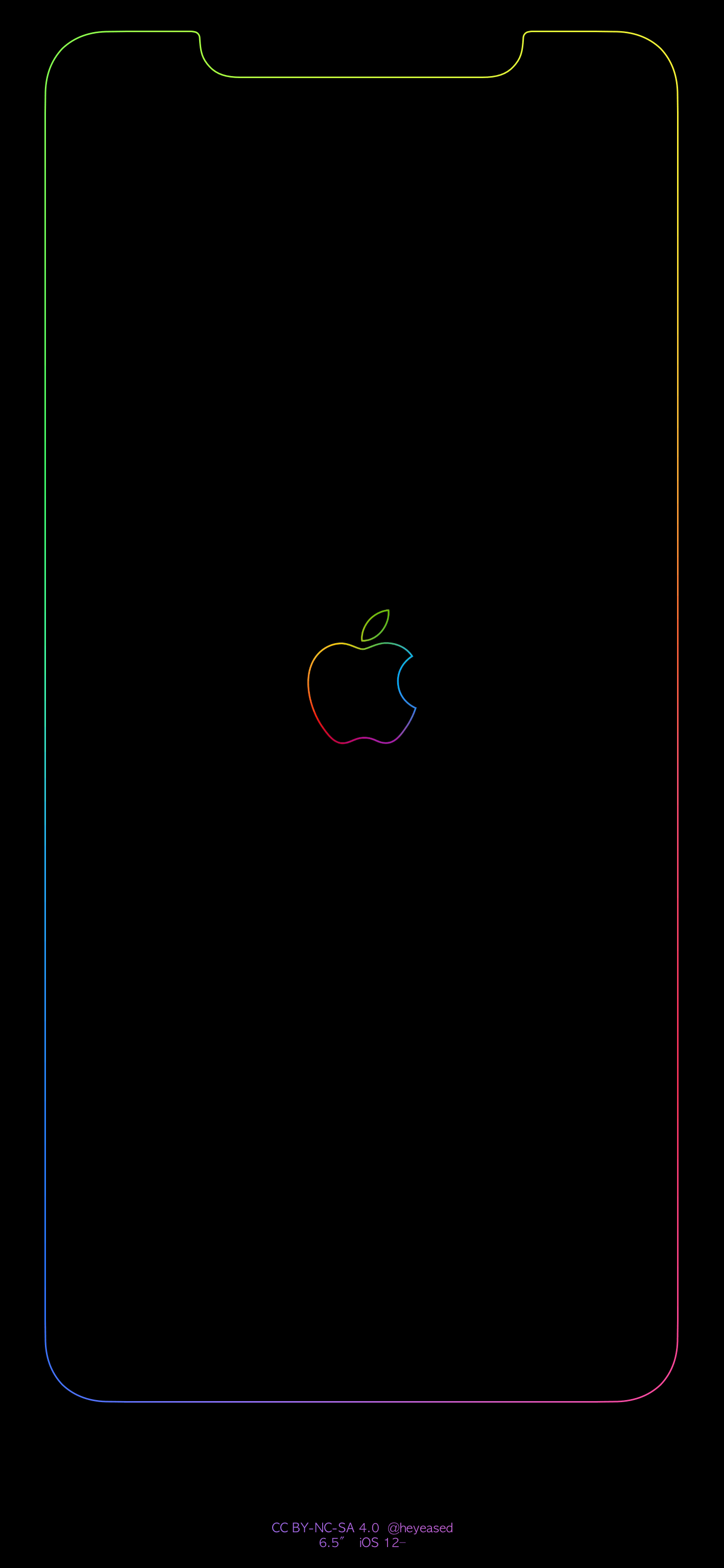 1420x3080 Rainbow border & apple logo iPhone wallpaper Imgur links: iphone, Phone