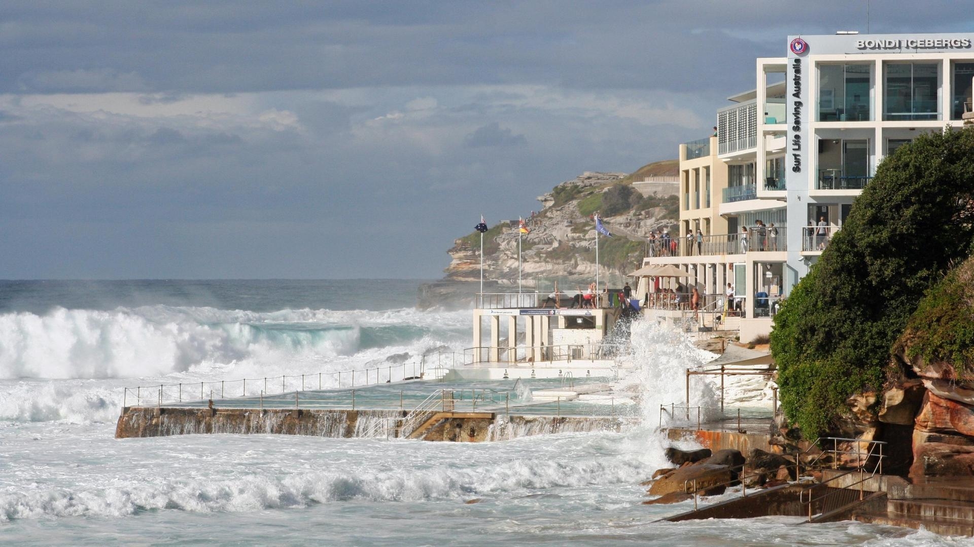 1920x1080 Heavy Surf On Bondi Beach Australia wallpaper, Desktop