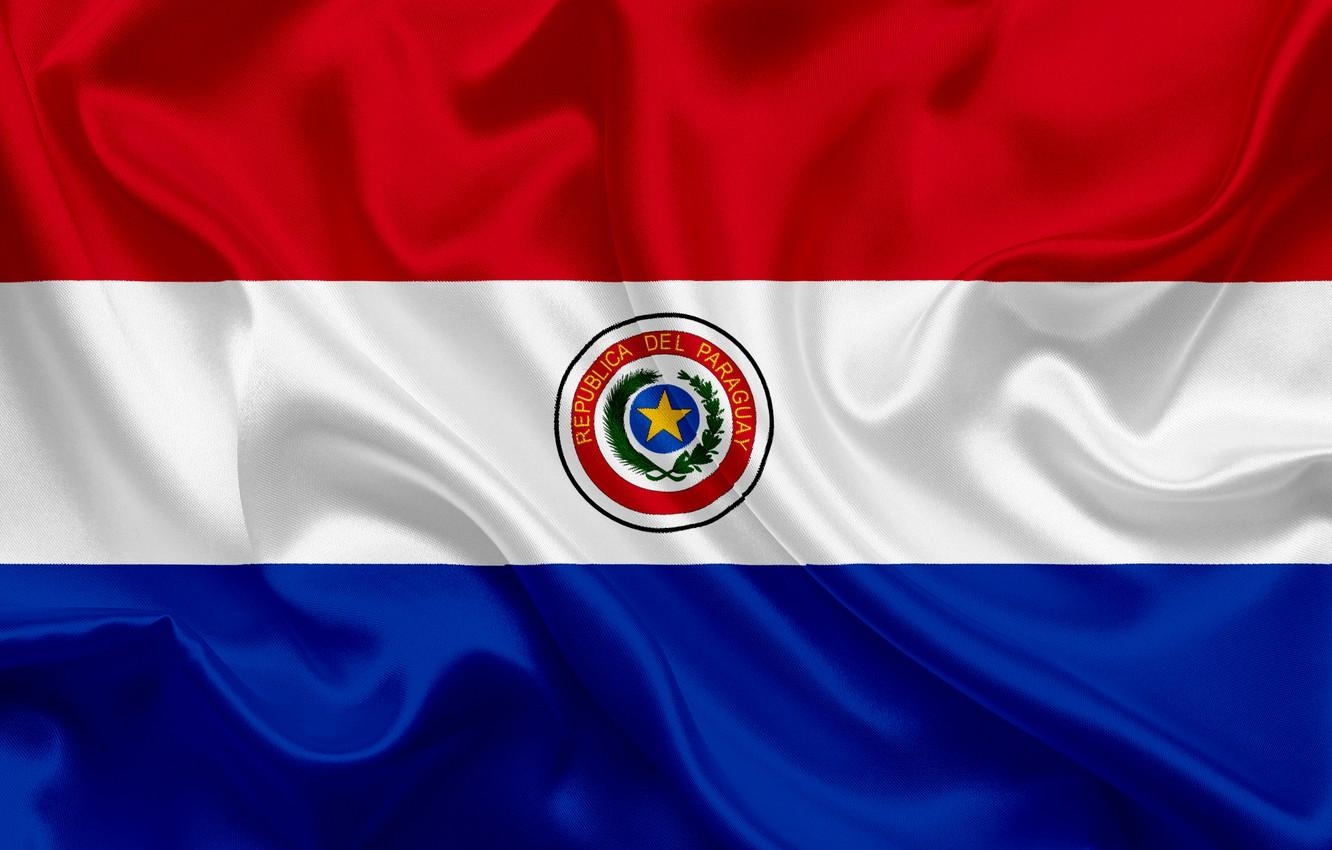 1340x850 Wallpaper background, flag, coat of arms, fon, flag, Paraguay, Desktop