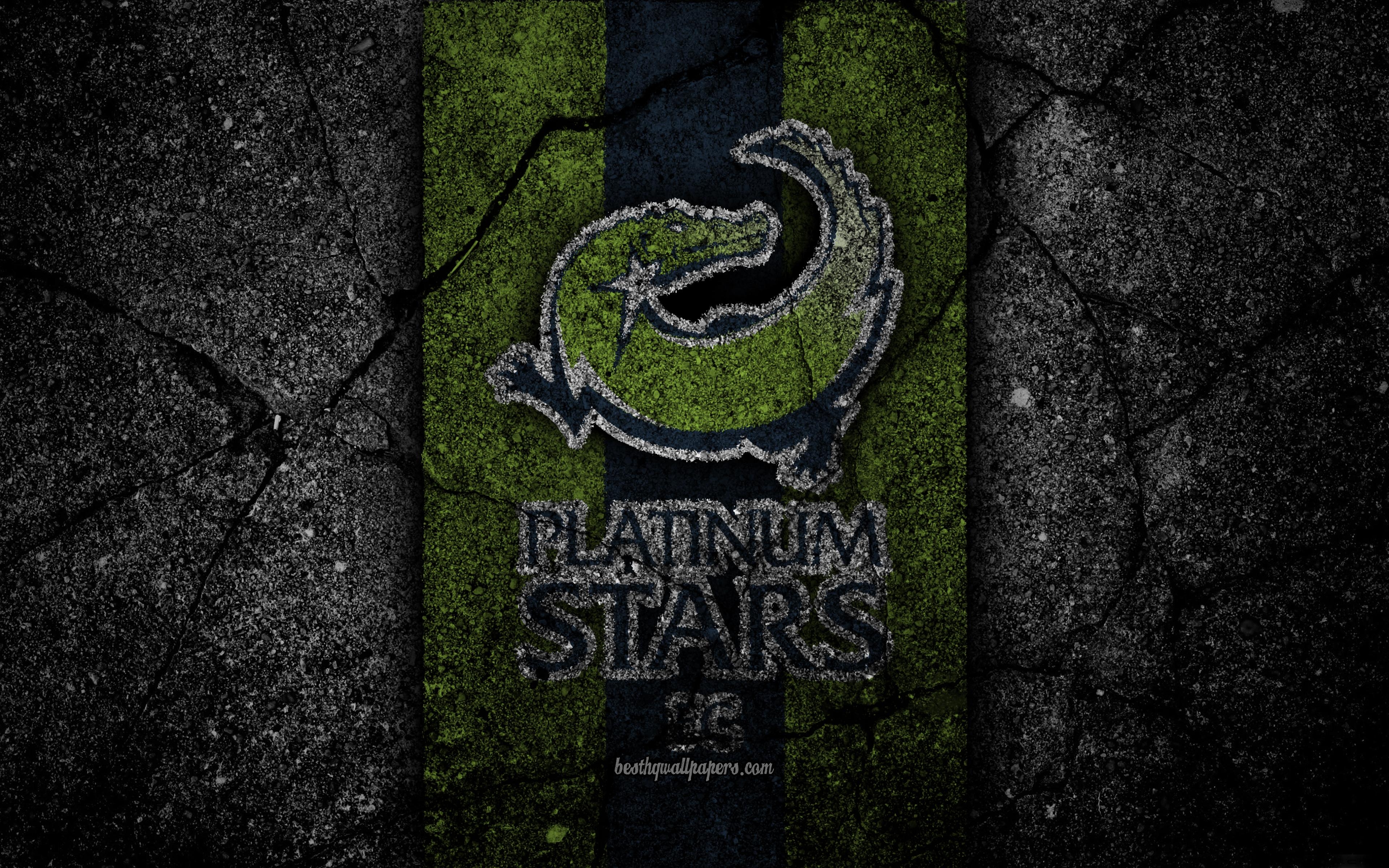 3840x2400 Download wallpaper Platinum Stars FC, 4k, emblem, South African, Desktop