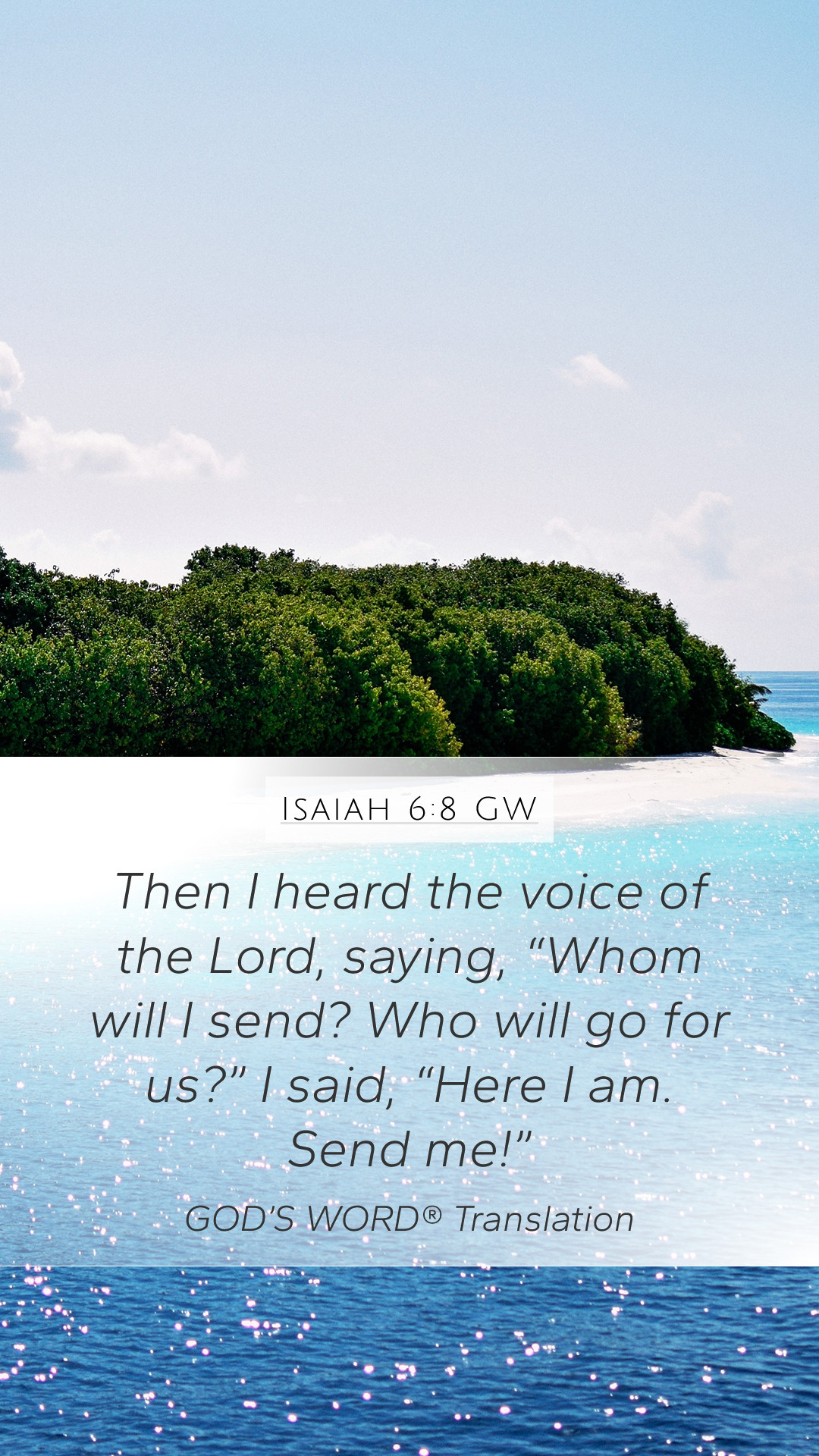 1080x1920 Isaiah 6:8 GW Mobile Phone Wallpaper, Phone