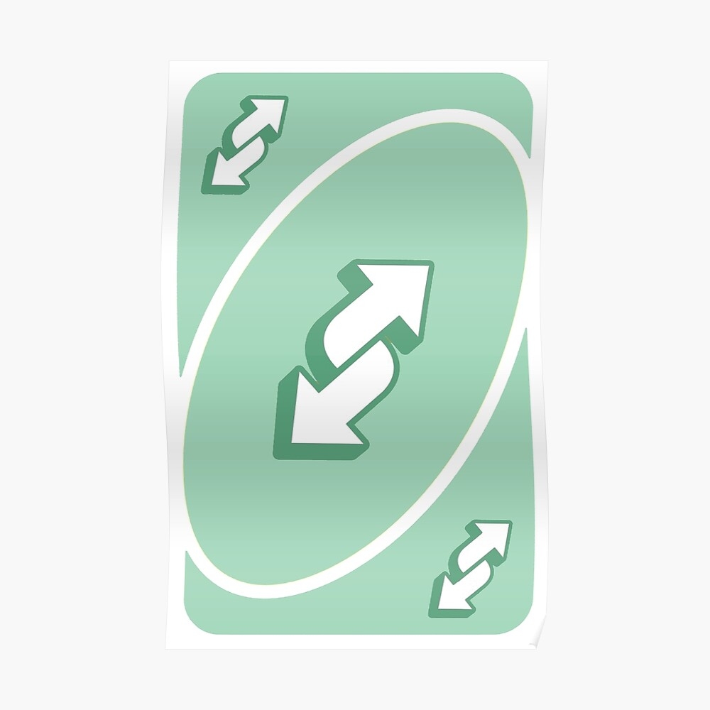 1000x1000 Green Uno Reverse Card Mounted Print, Phone