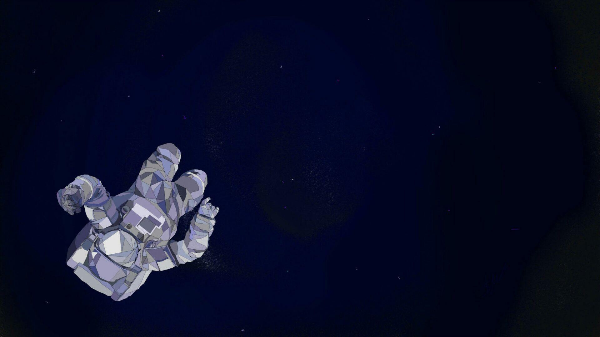 1920x1080 Polygonal Minimalist Astronaut, Desktop