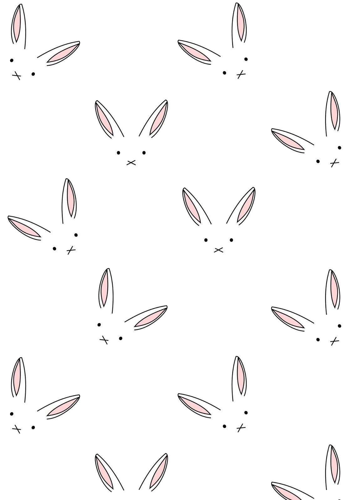 1140x1600 Free digital bunny scrapbooking paper minimalist, Phone