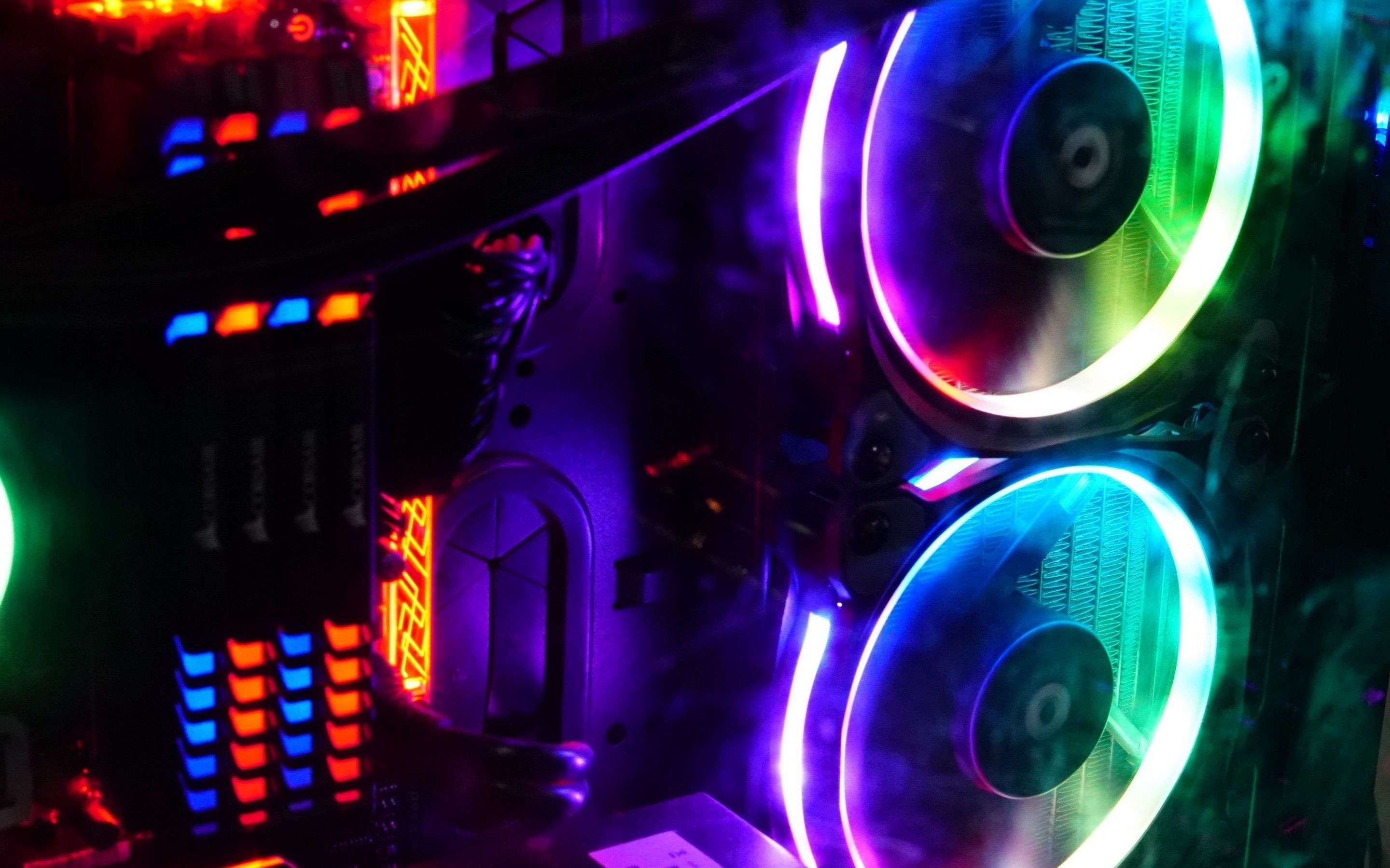 2880x1800 Download  Gaming Rig, Rgb Colors, Neon, Coolers, Rams Wallpaper for MacBook Pro 15 inch, Desktop