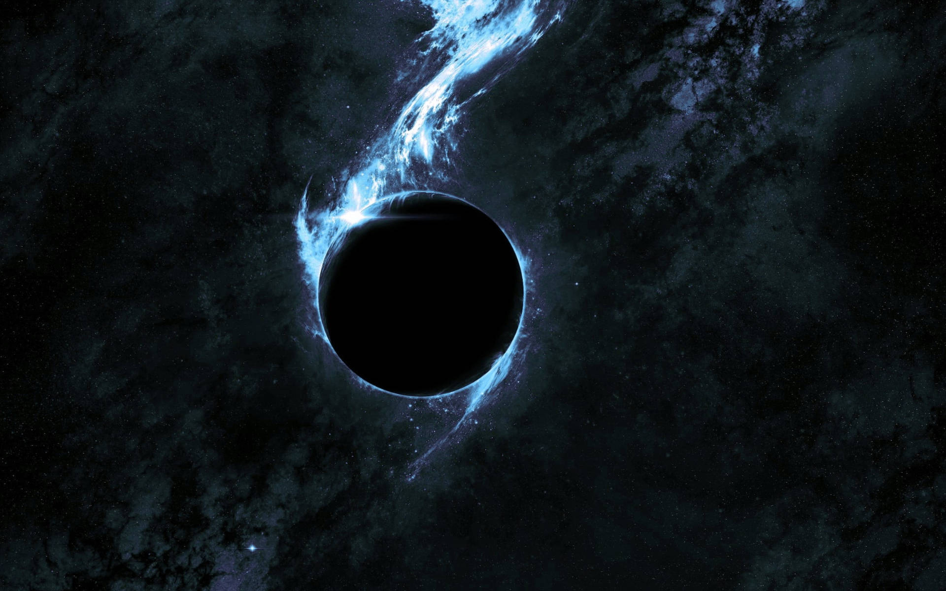 1920x1200 Download Black Planet With Blue Aura Wallpaper, Desktop